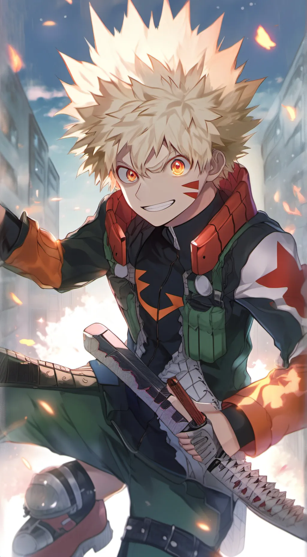 ai character: Katsuki Bakugo background