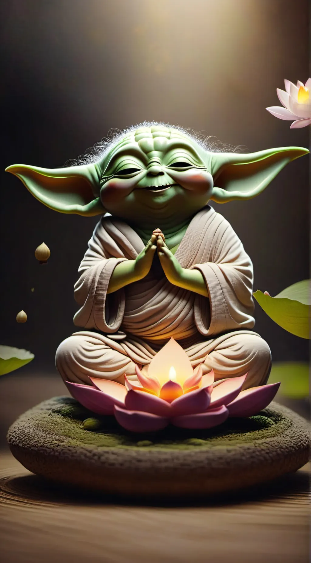 ai character: Yoda Zen background