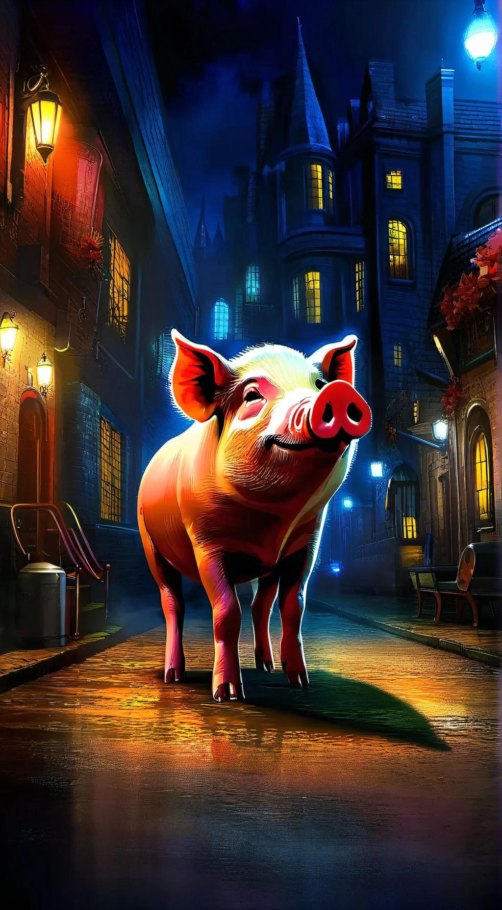 ai character: Pig background