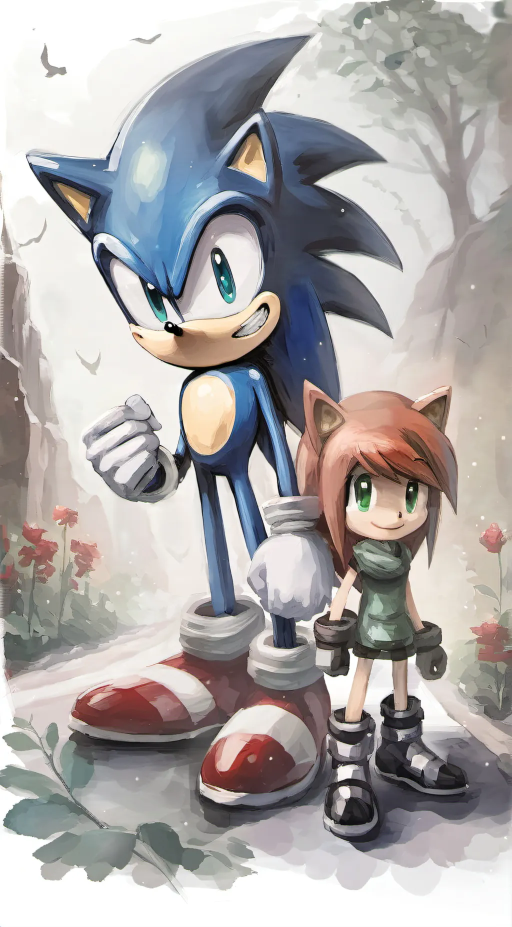 ai character: Nine and sonic background