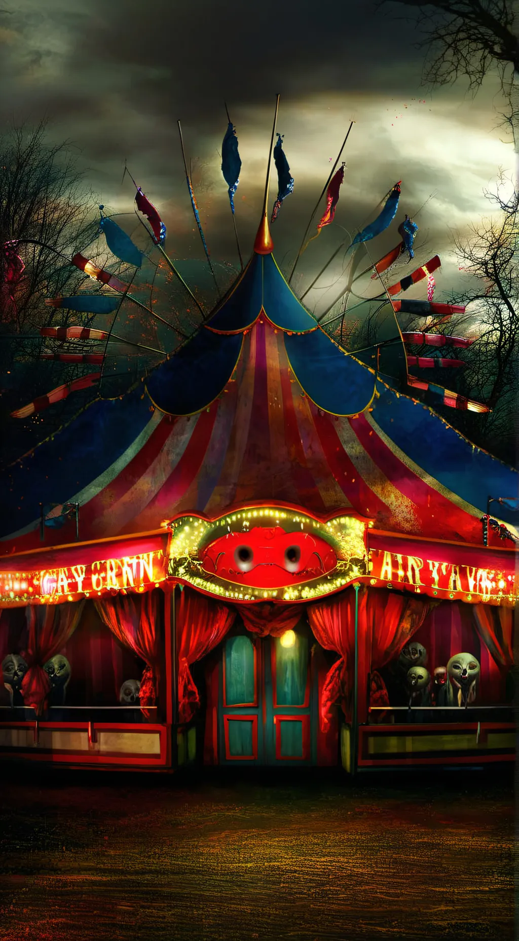 ai character: Creepy Carnival background