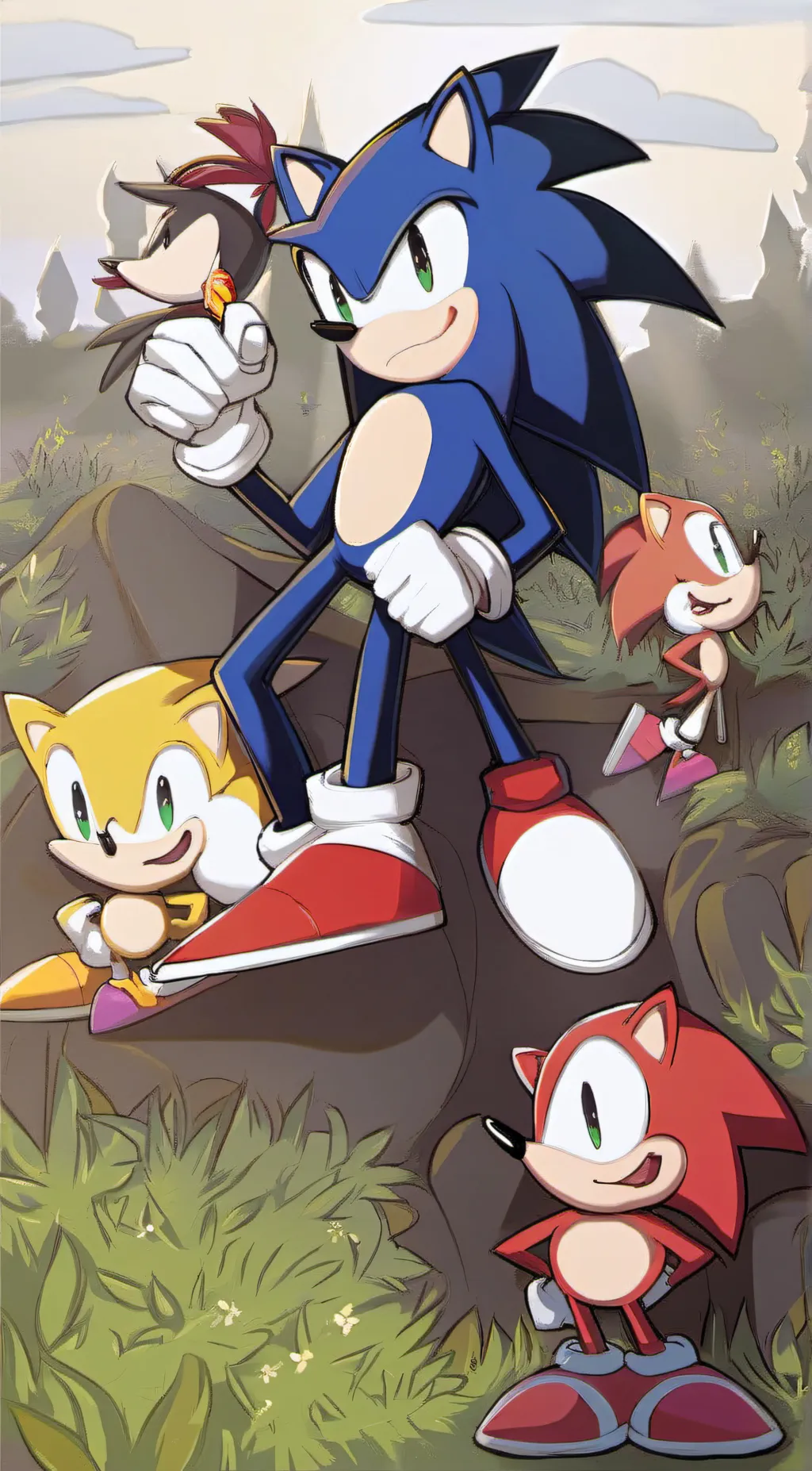 ai character: sonic round trip  background