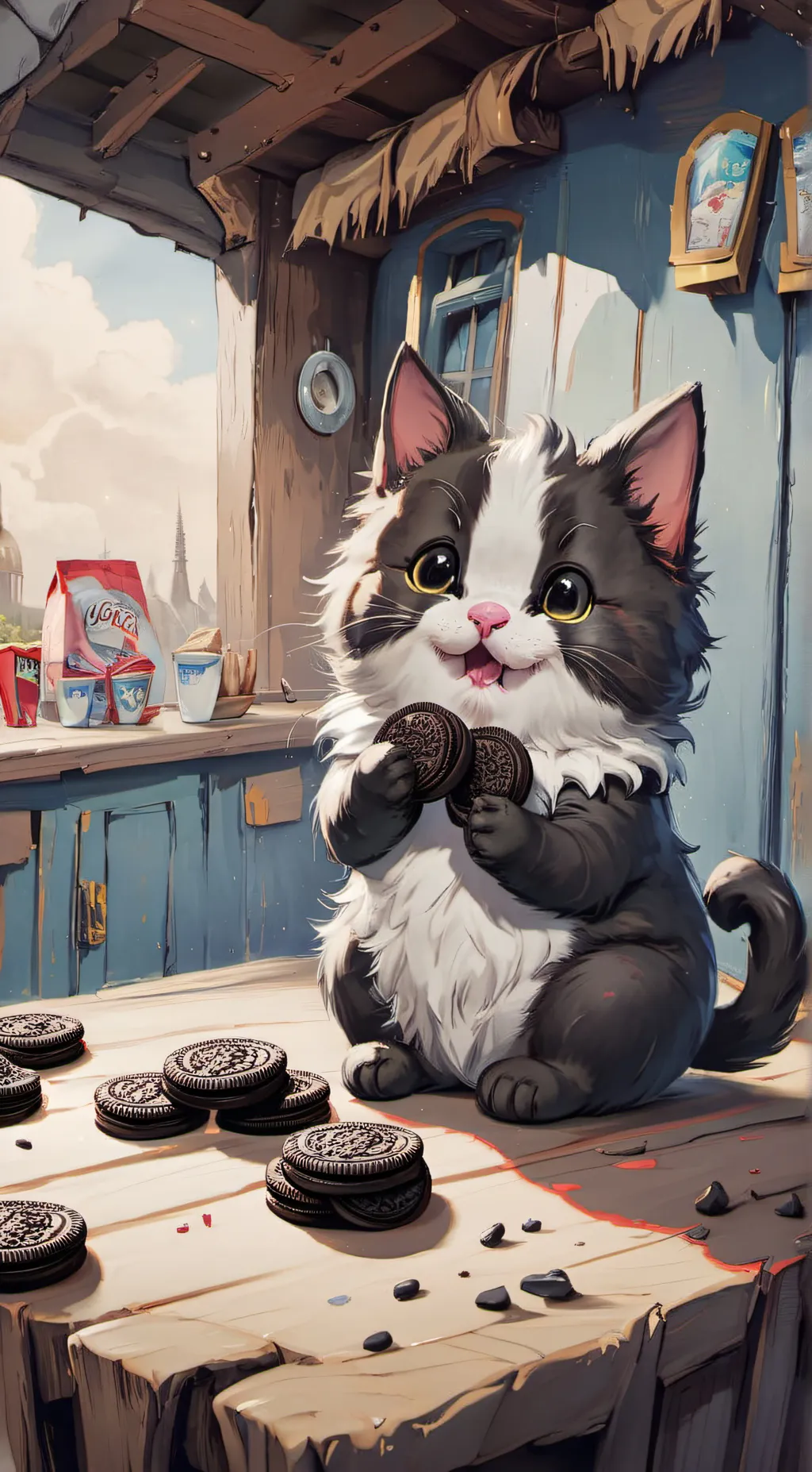 ai character: oreo cat background