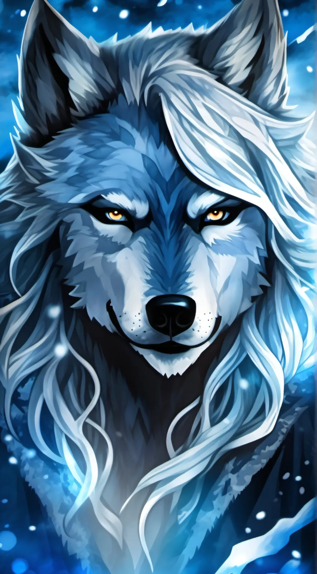 ai character: Wolf-frost  background
