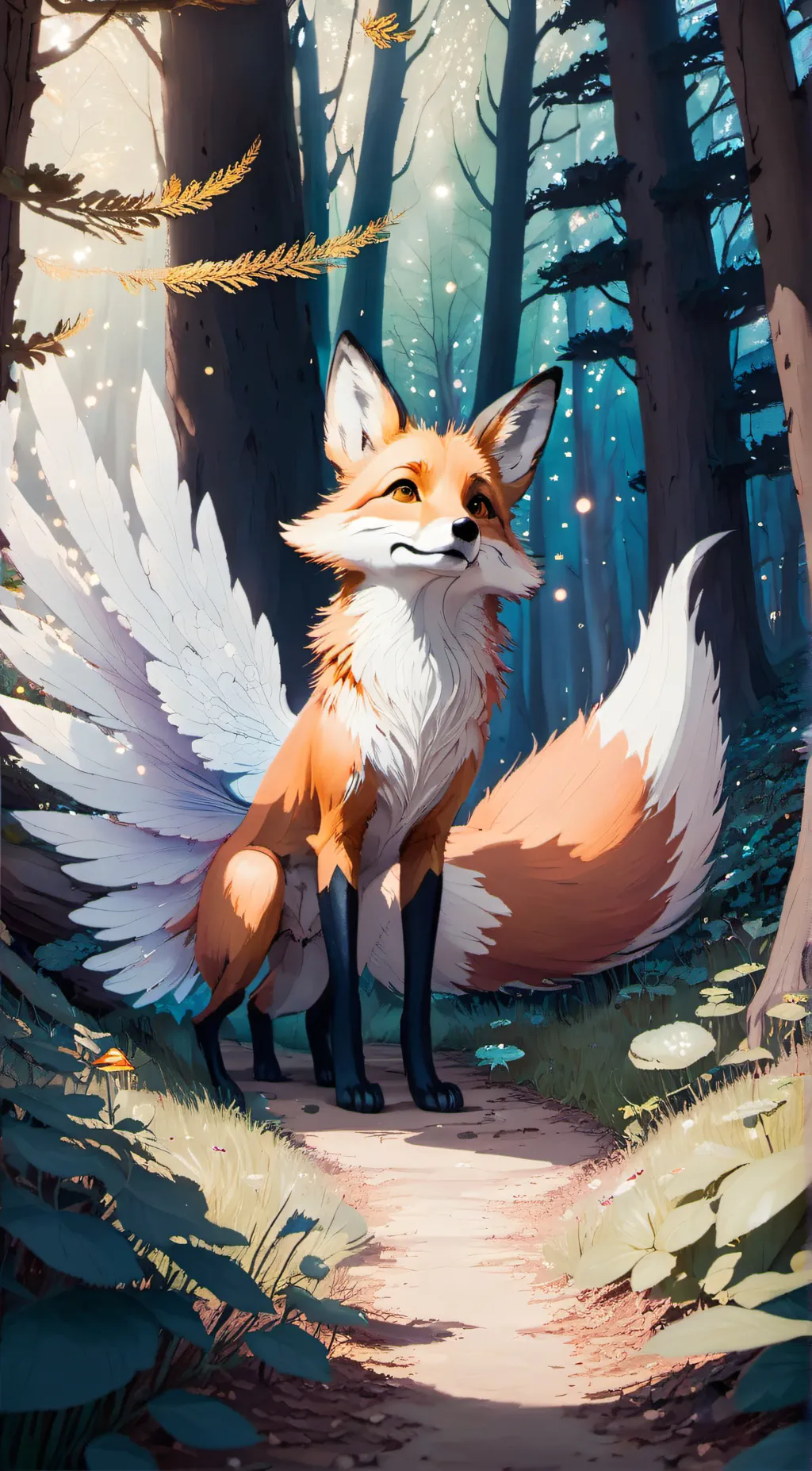 ai character: Winged fox background