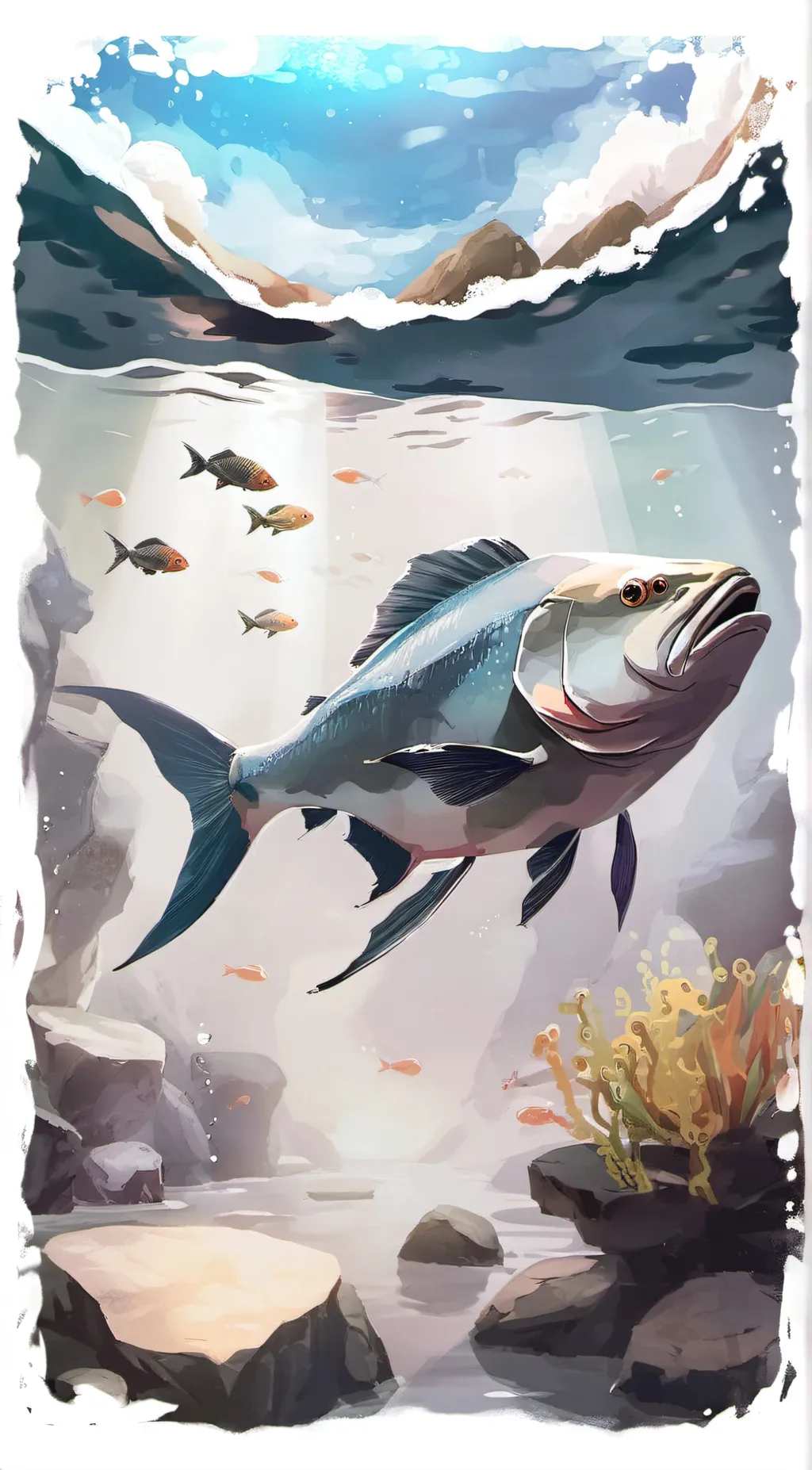 ai character: Fish background
