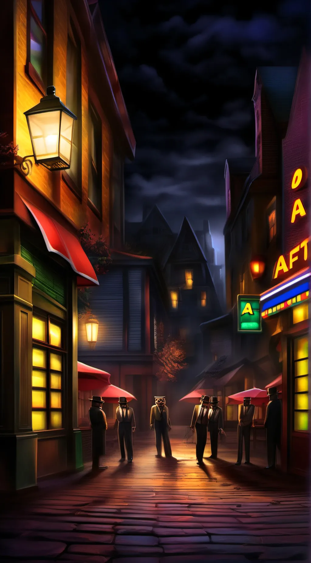 ai character: ppfffttt "da"  background