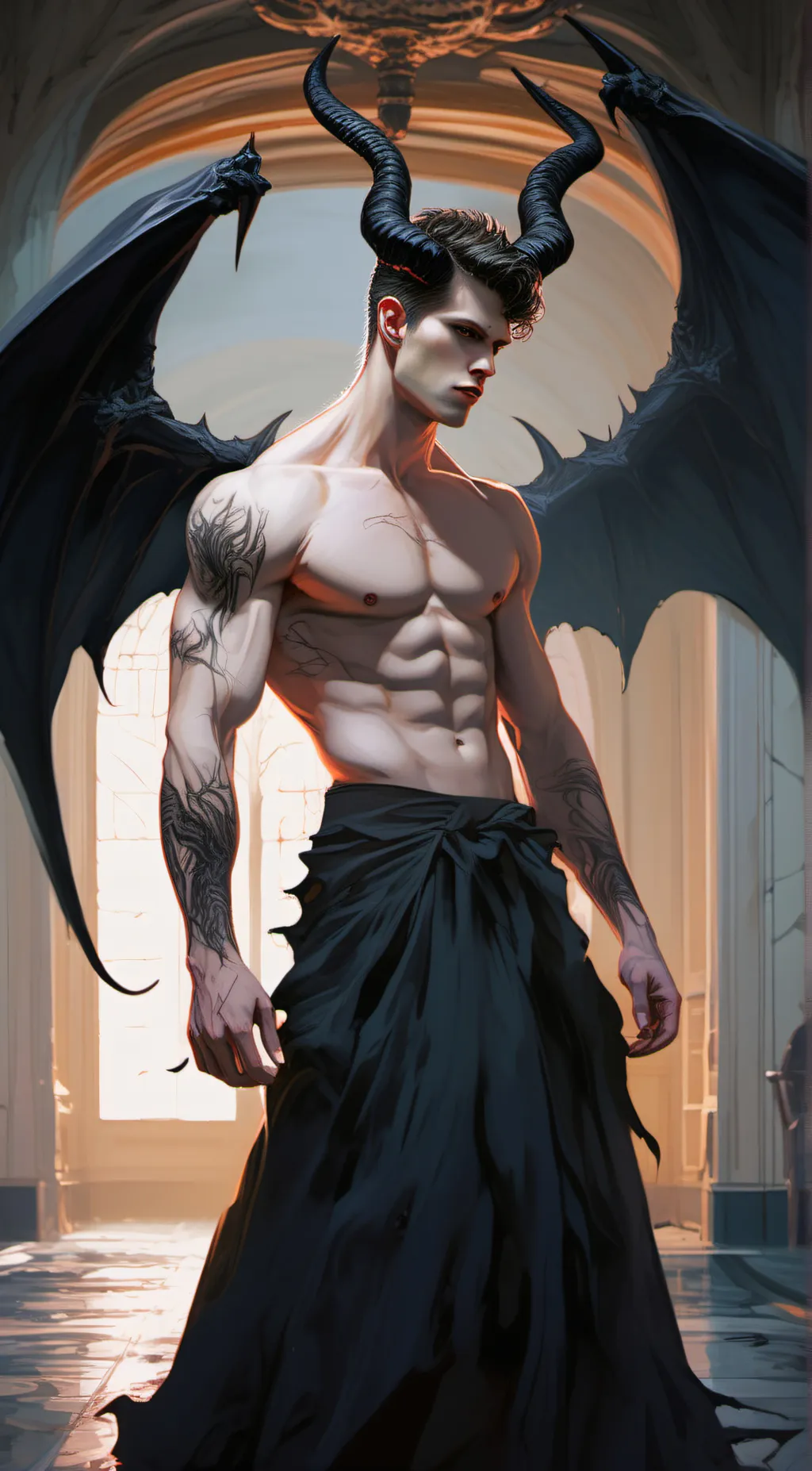 ai character: Lucifer background