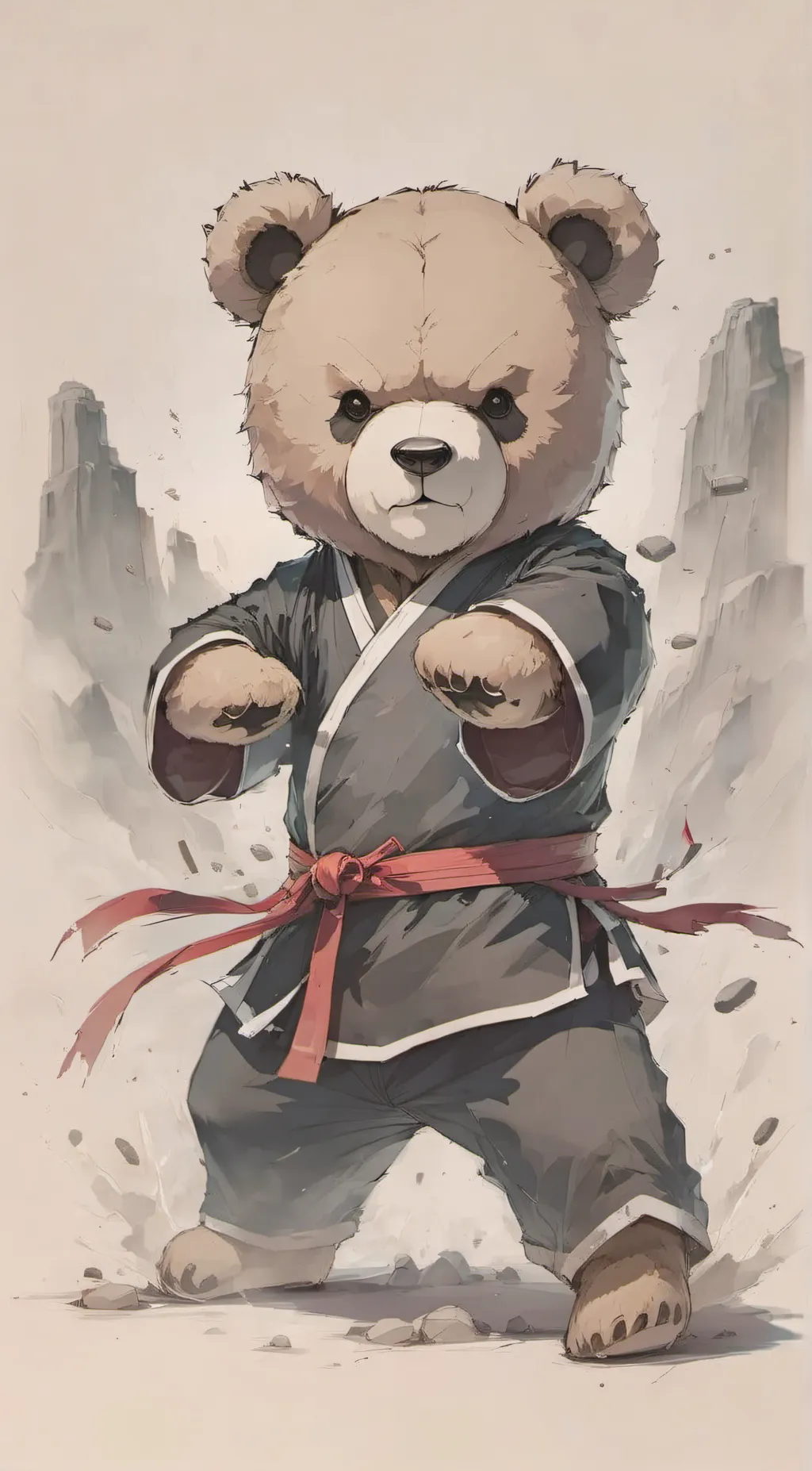 ai character: Kung Fu Bear background
