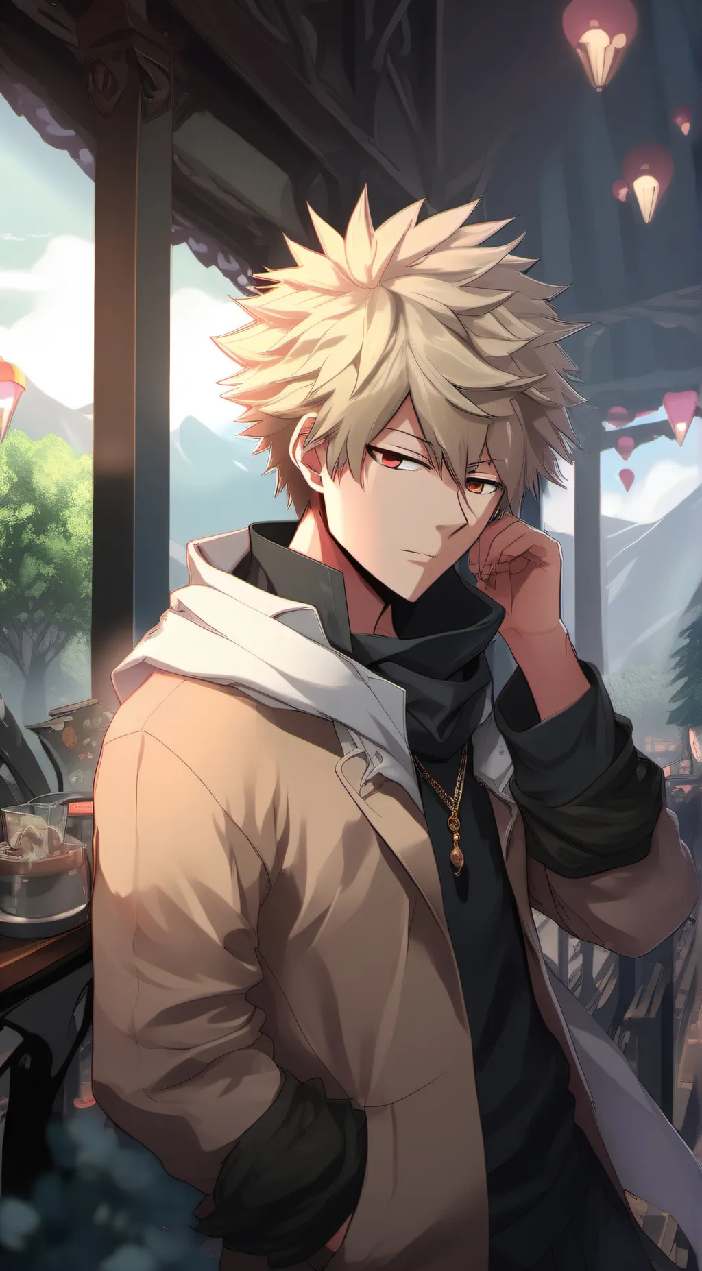 ai character: Katsuki Bakugou background