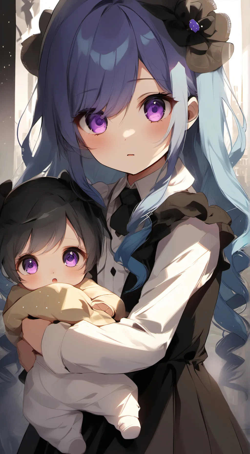 ai character: Violet and winter background