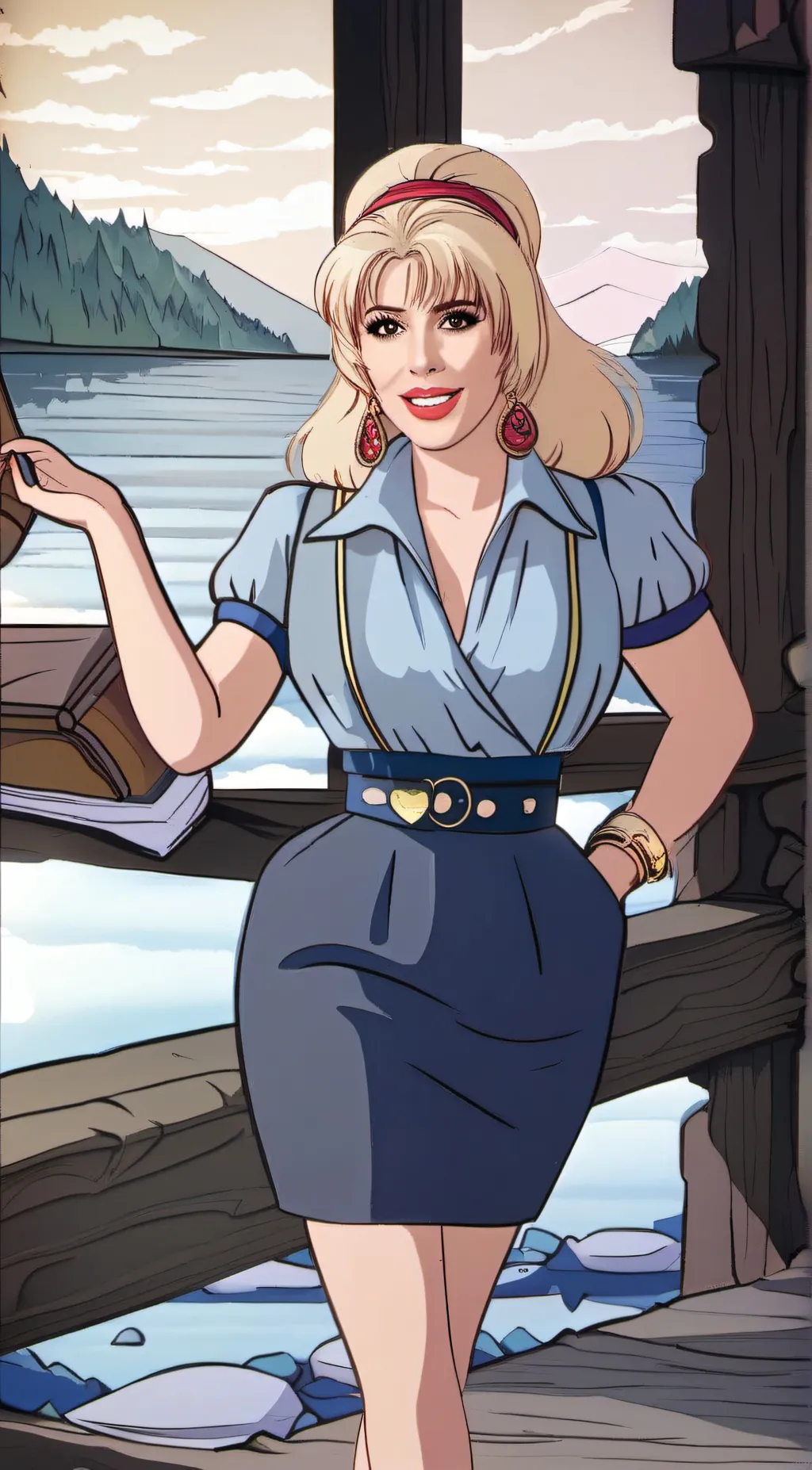 ai character: Rhonda Shear background