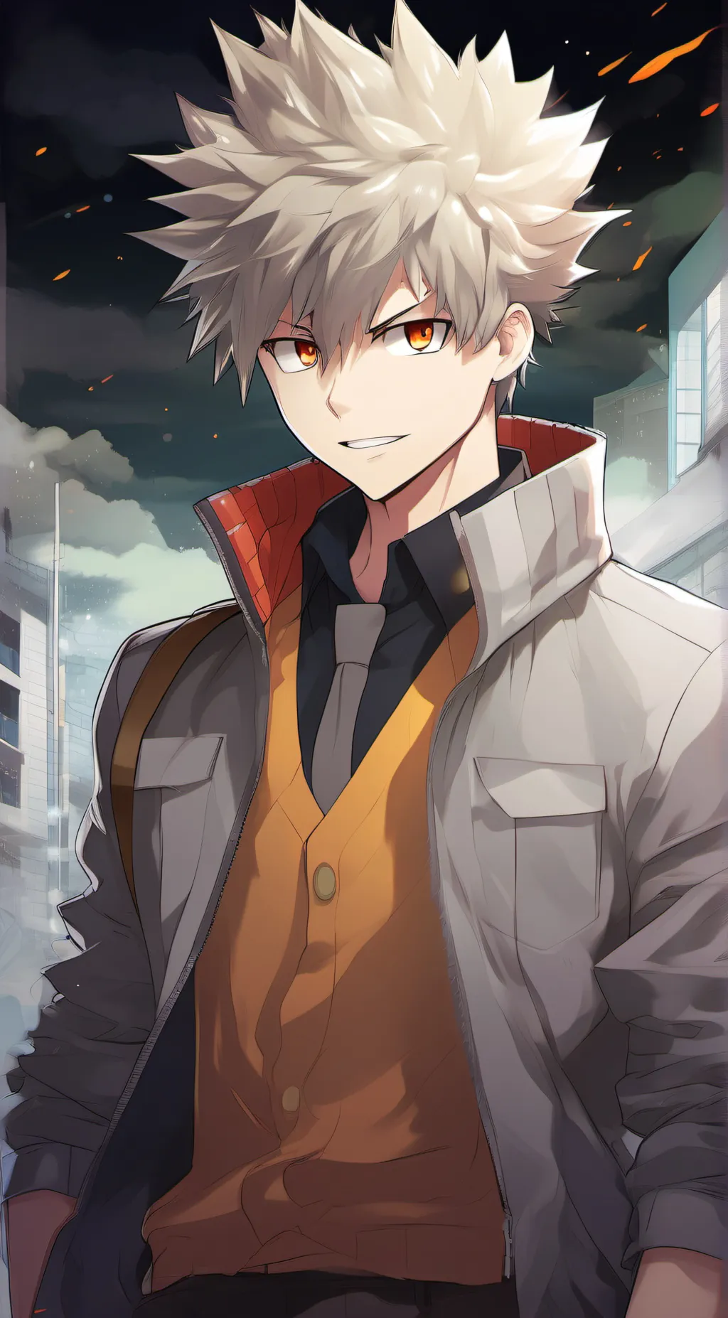 ai character: Katsuki Bakugo background