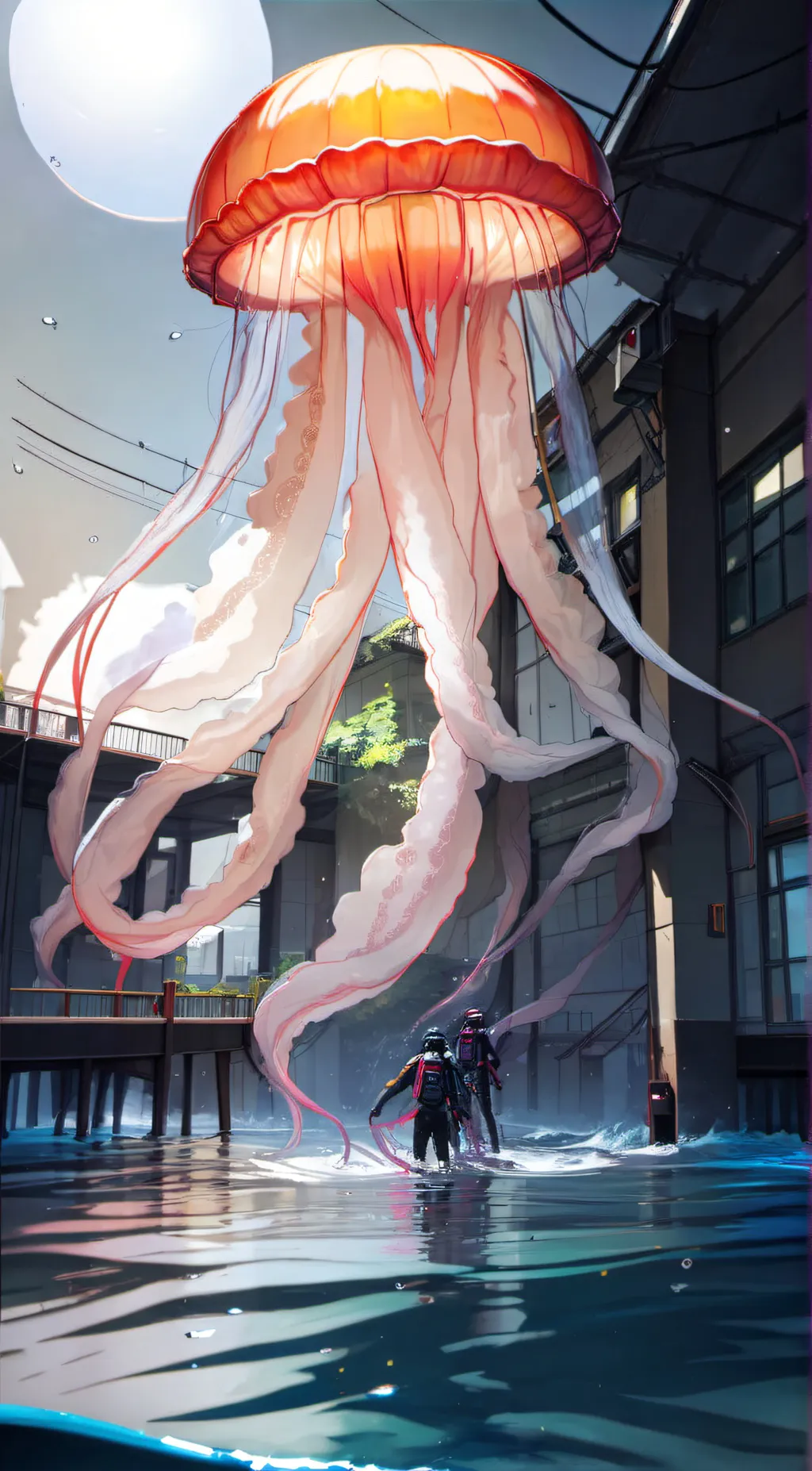 ai character: a jellyfish background