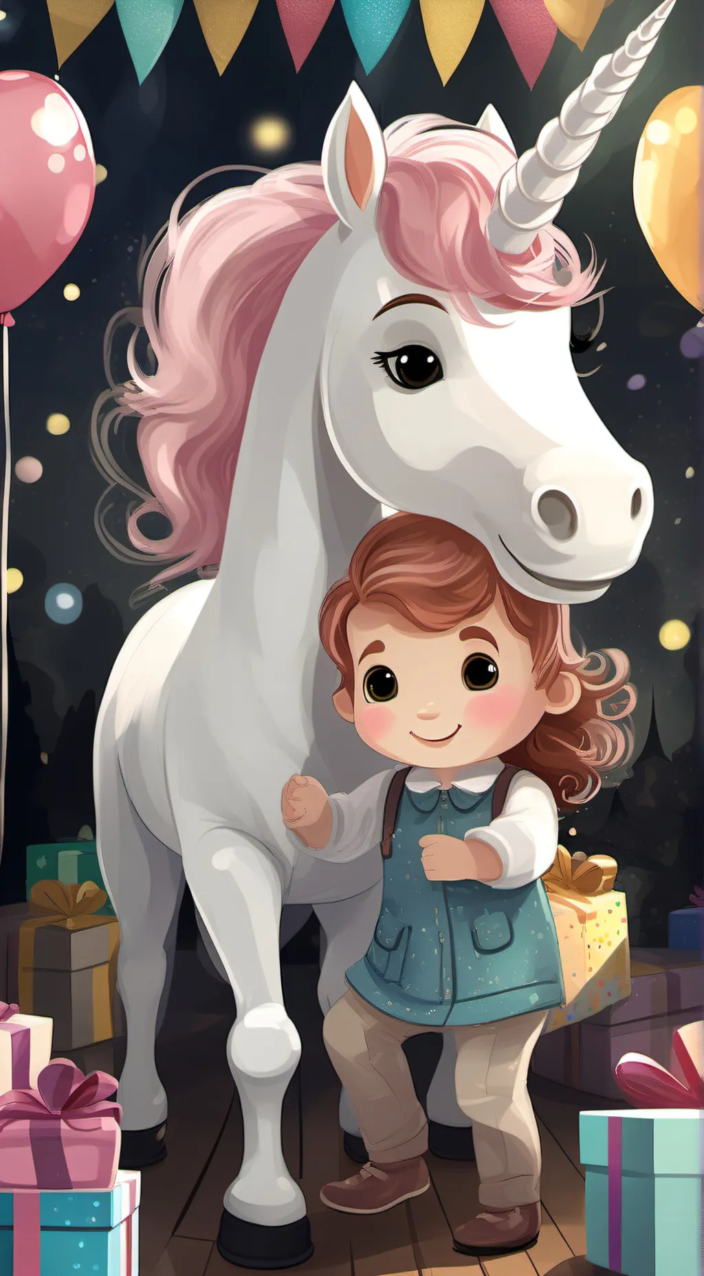 ai character: Party unicorn. background