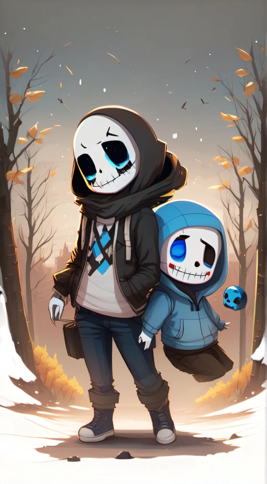 ai character: Dustxblue background