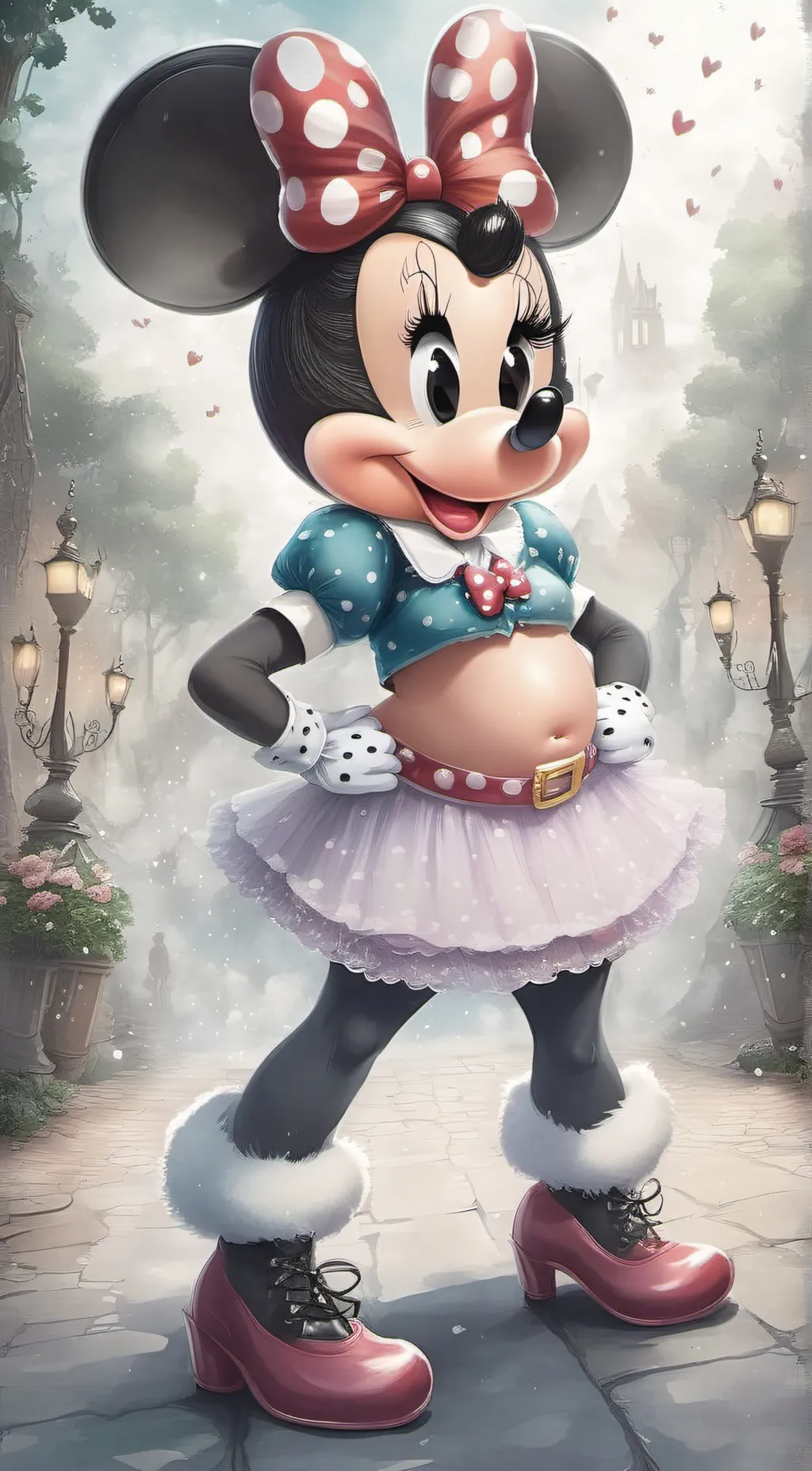 ai character: Minnie mouse  background