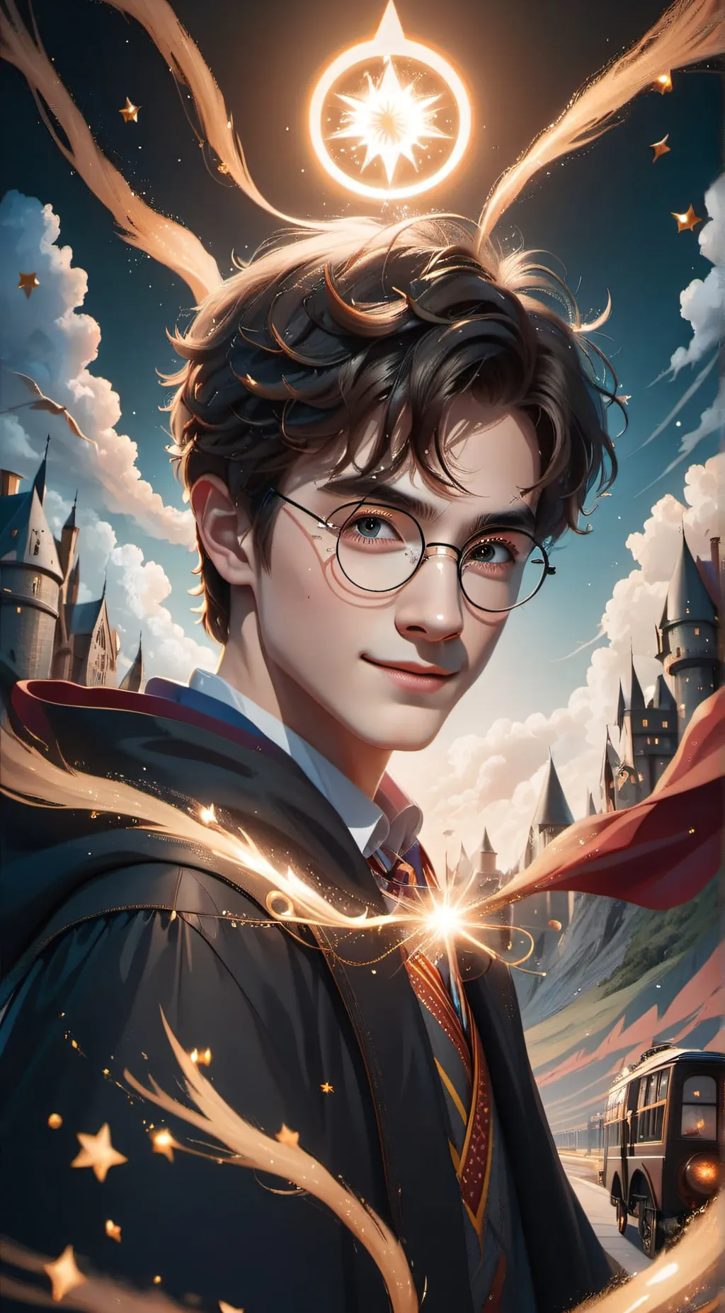 ai character: Harry potter. background