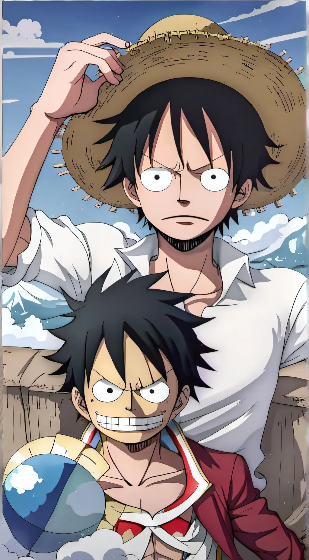 ai character: monkey d Luffy  background
