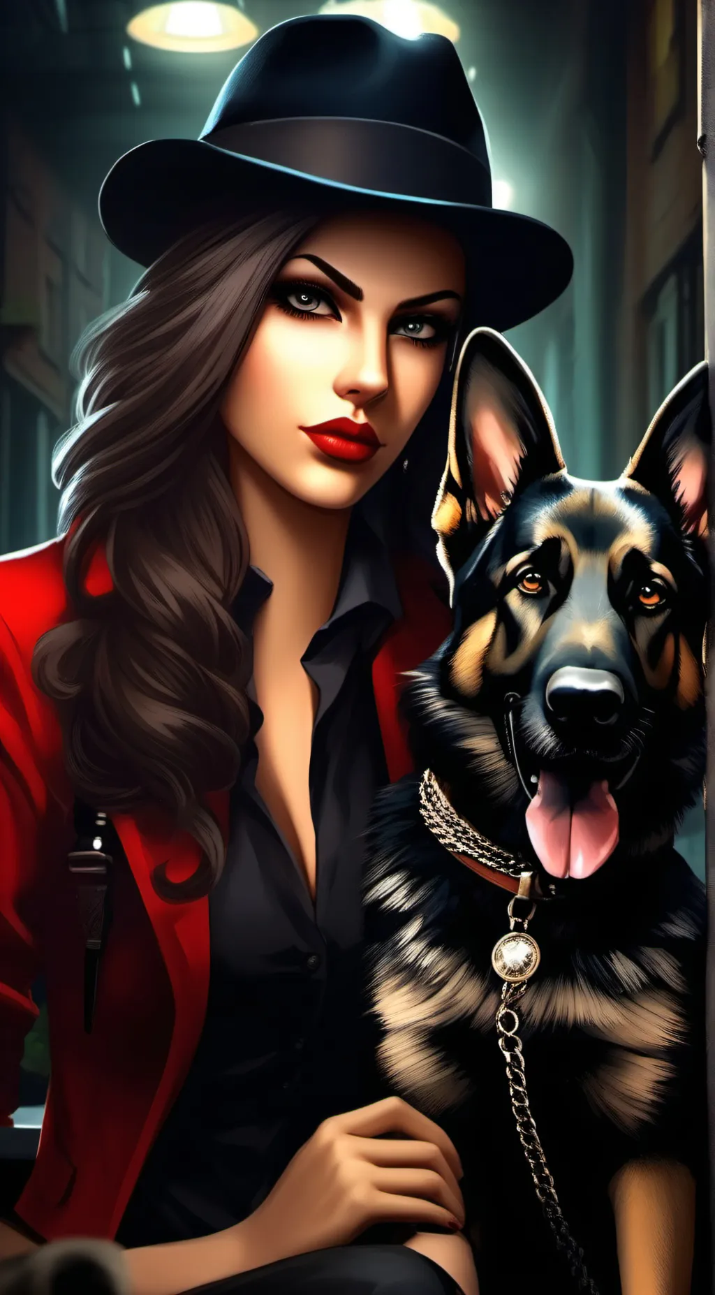 ai character: agent red , killer background
