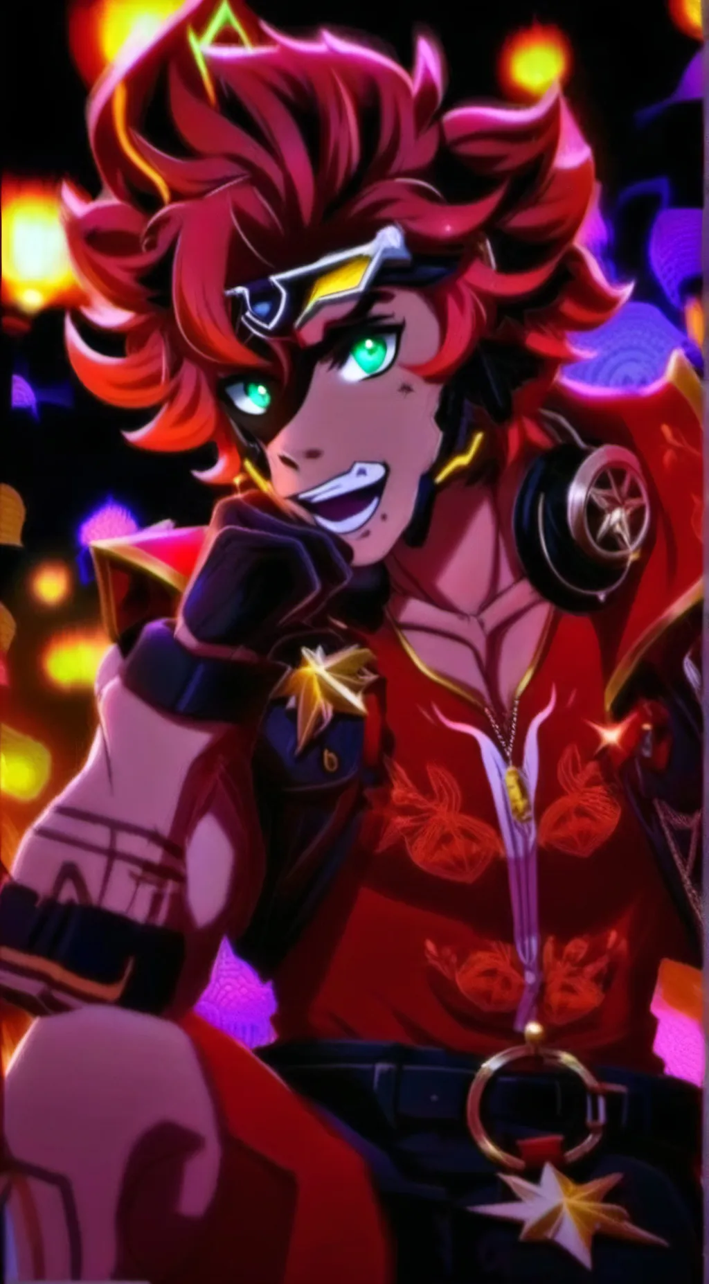 ai character: GLAMROCK FOXY!!!! background