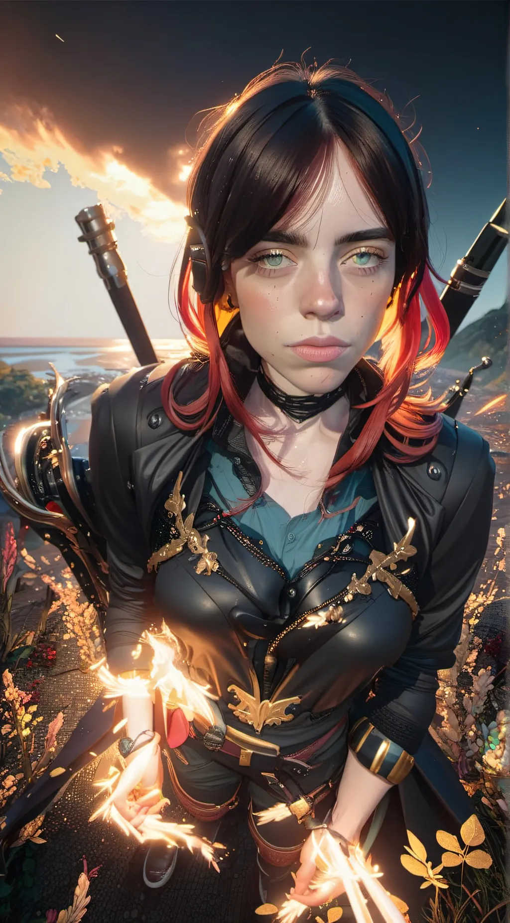 ai character: Billie eilish  background