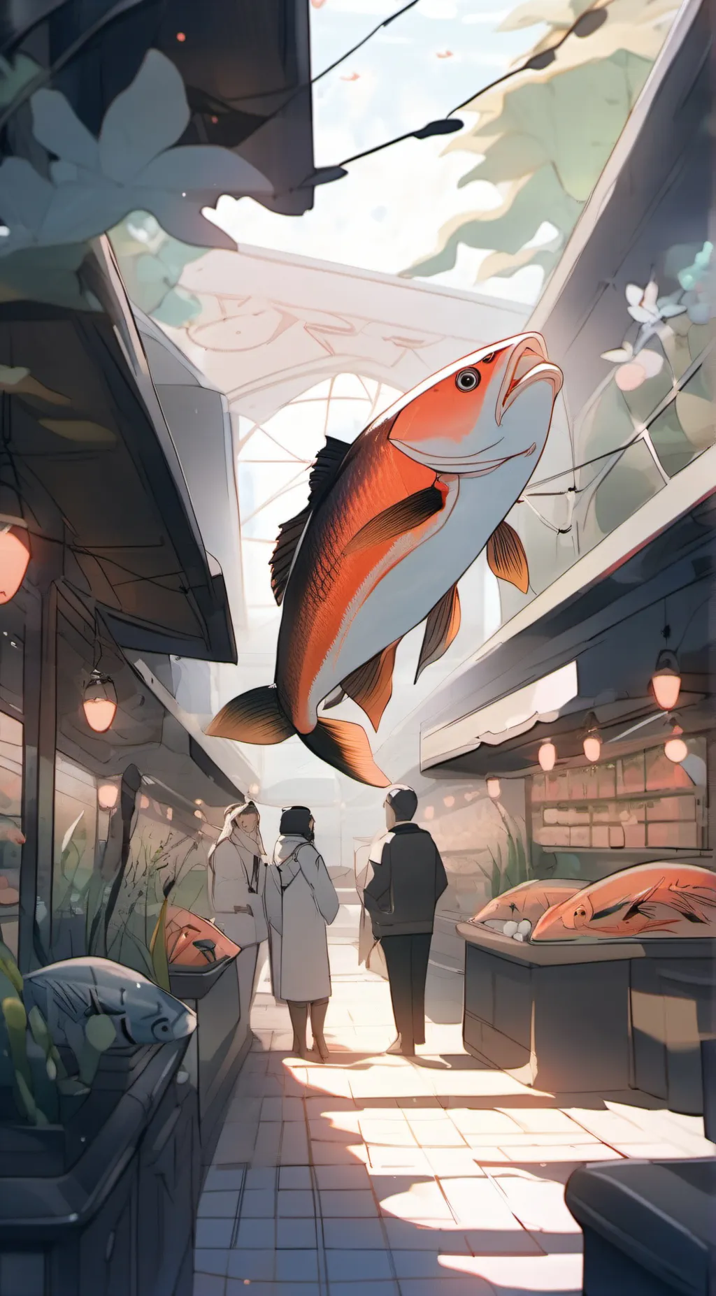 ai character: fish background