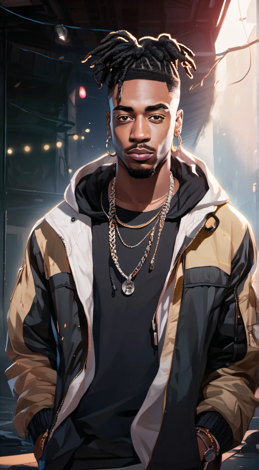 ai character: DAX  background
