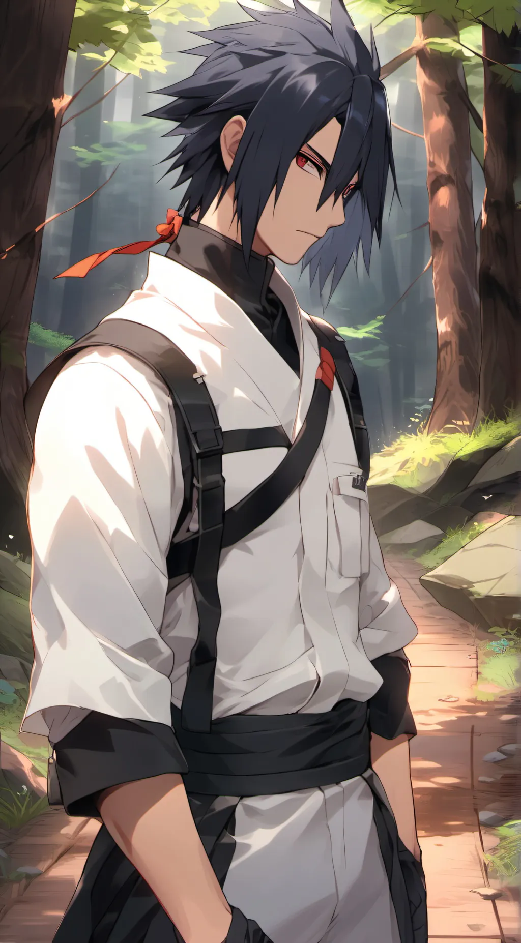 ai character: Sasuke  background