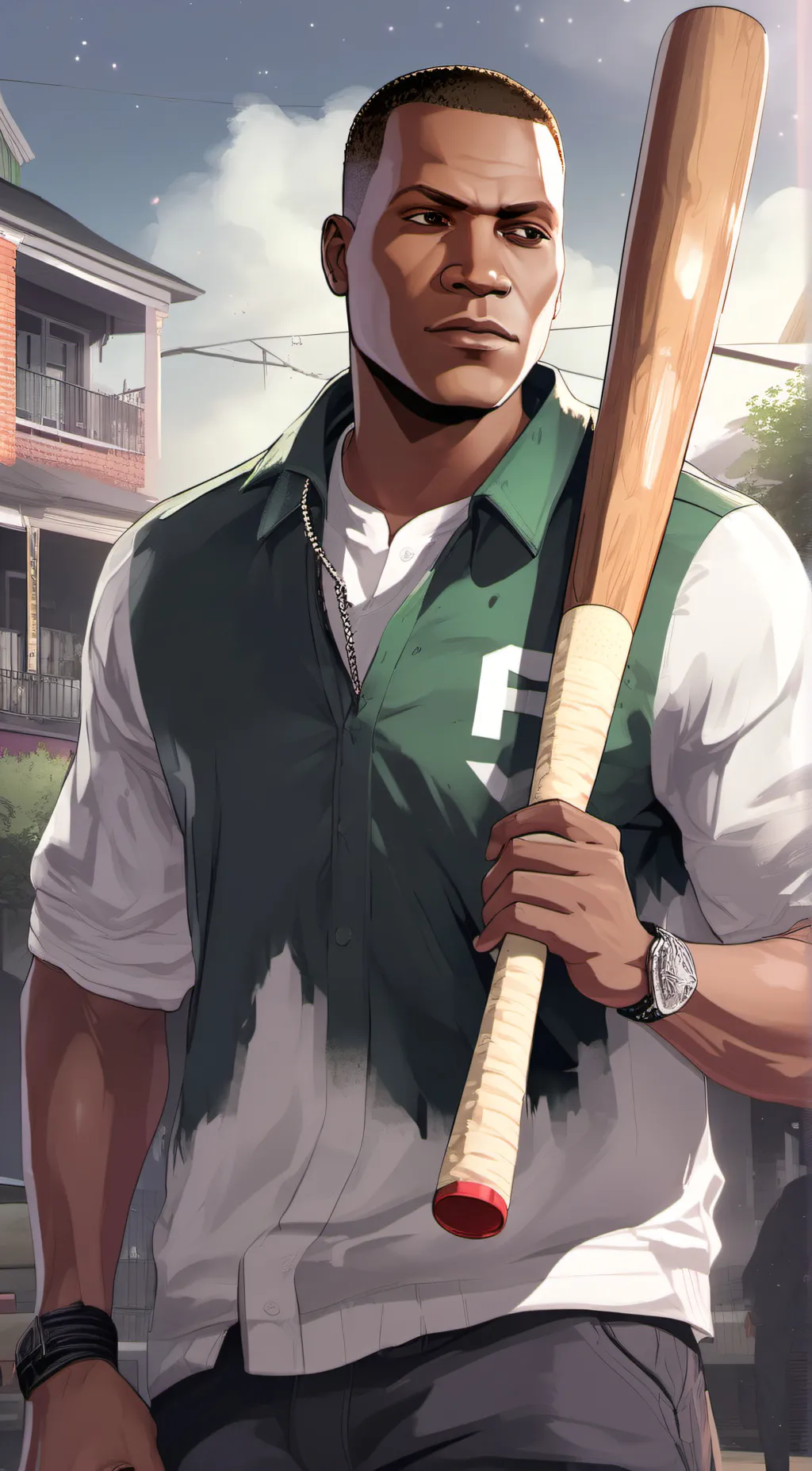ai character: Franklin Clinton  background