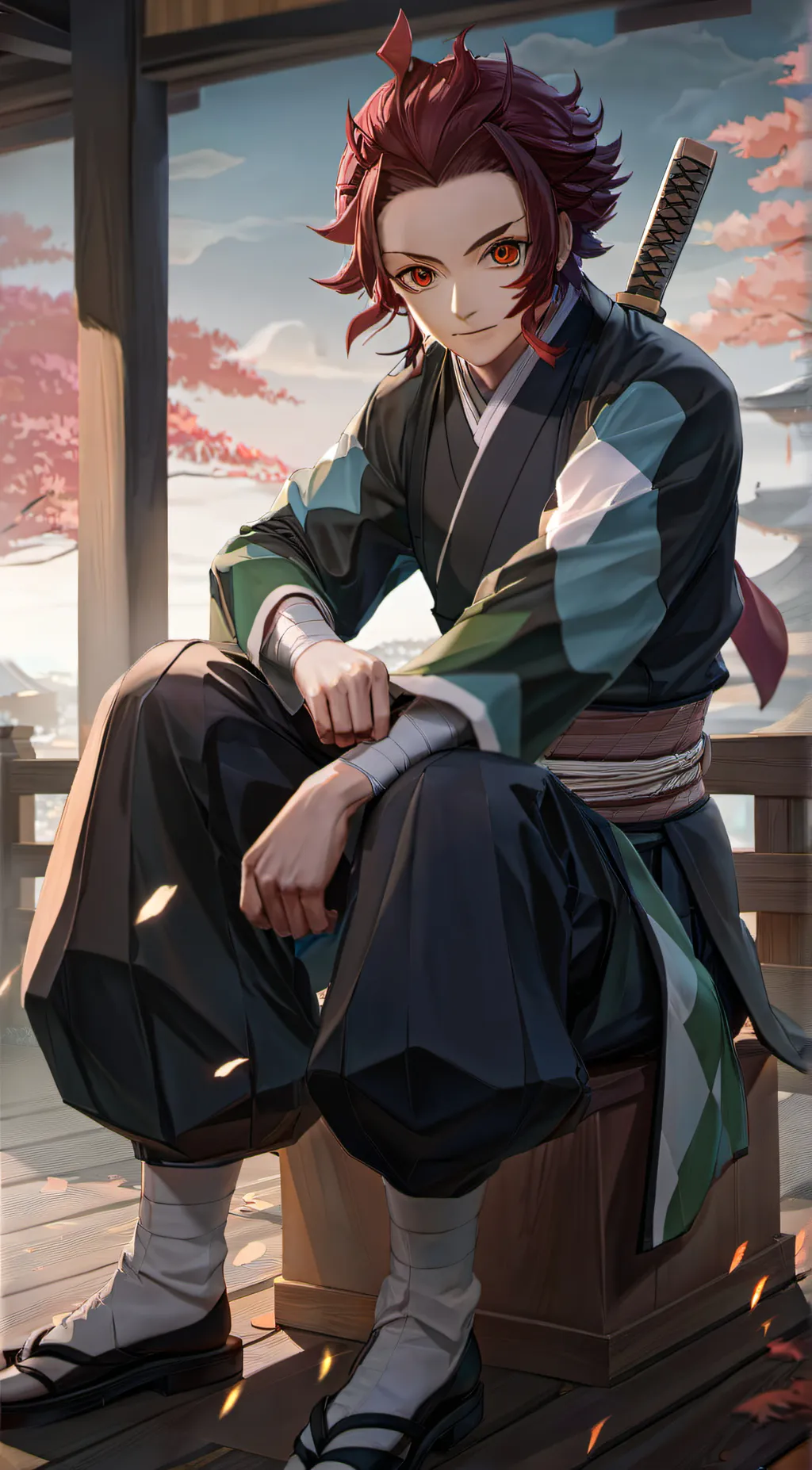ai character: demon slayer  background