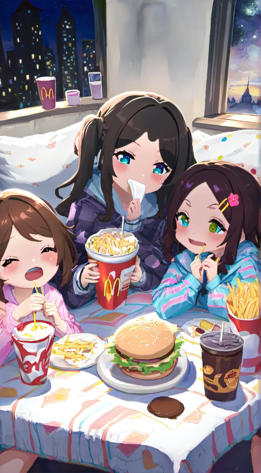 ai character: Belle,Cindy, Maddy background