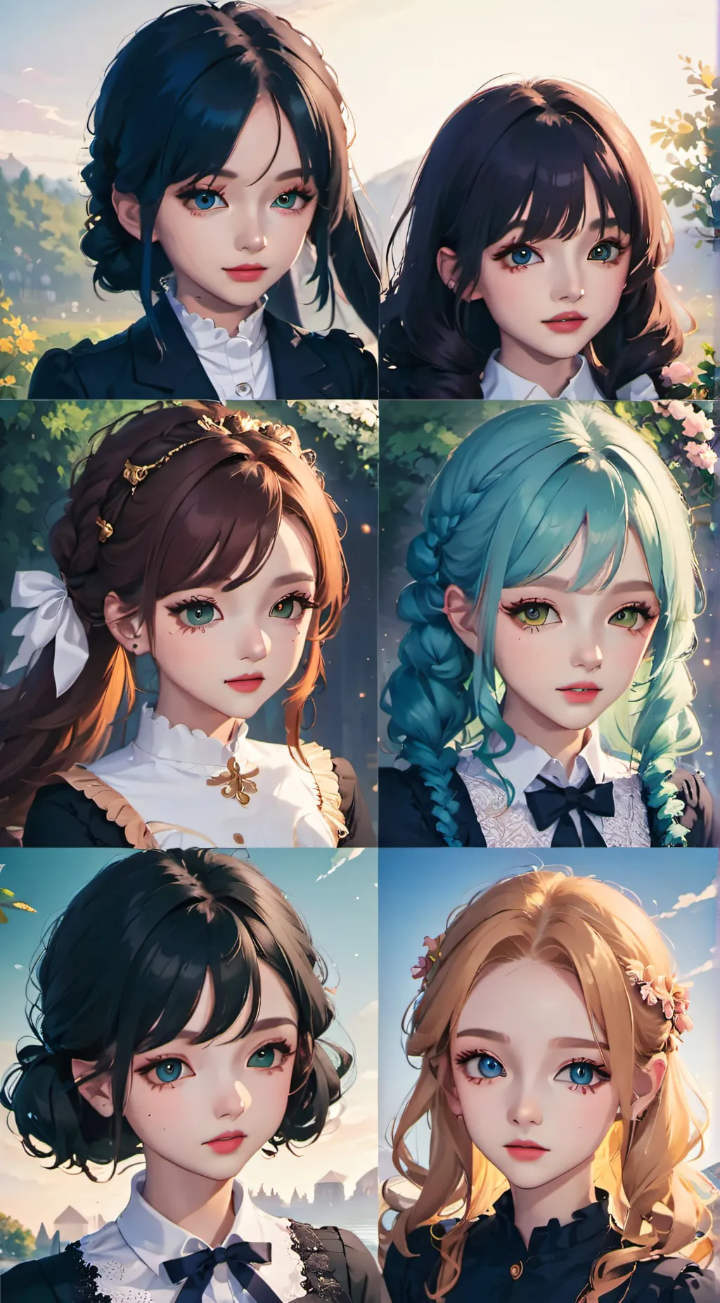 ai character: Group girls^^ background