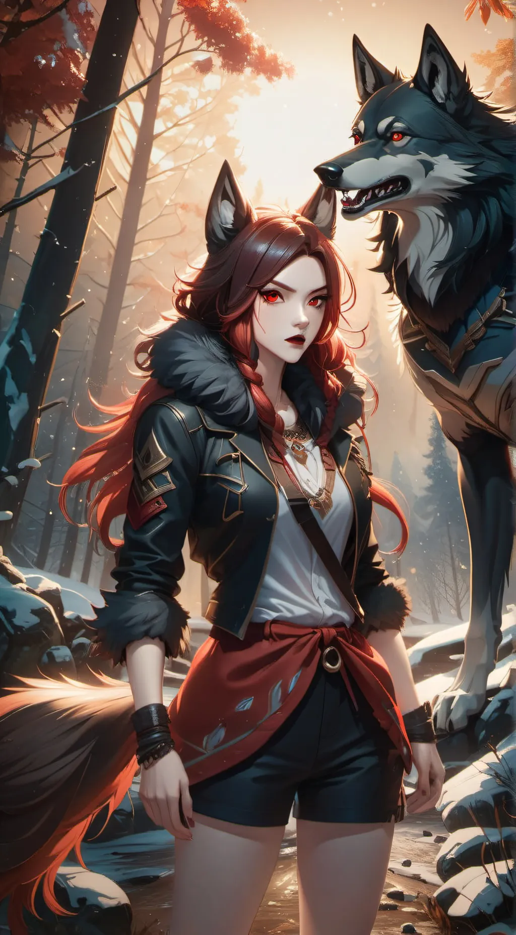 ai character: Amber background