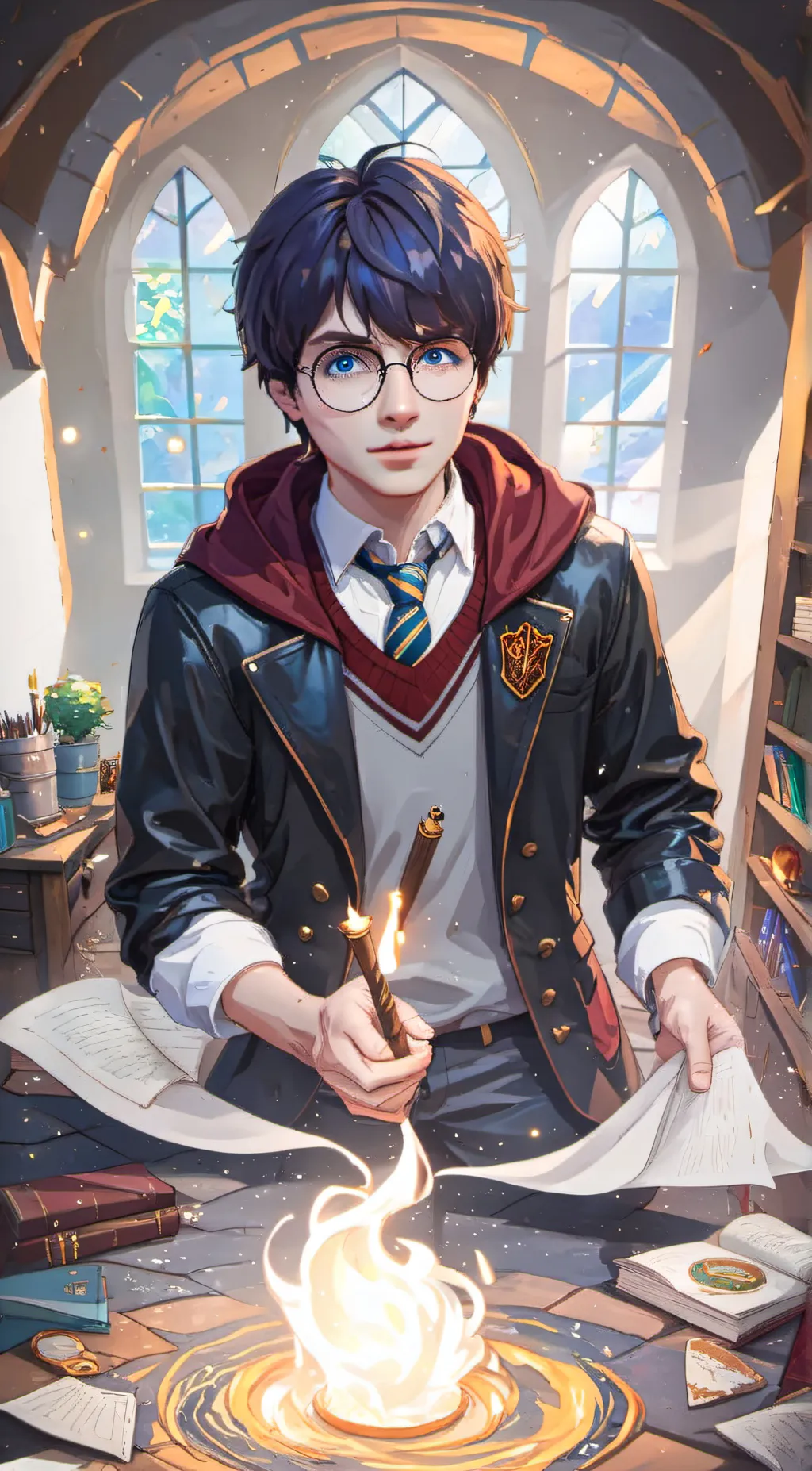 ai character: harry potter background