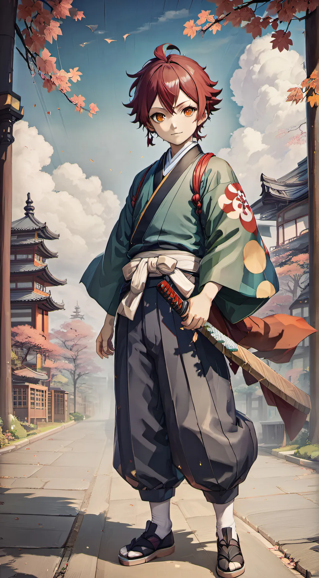 ai character: Tanjiro  background