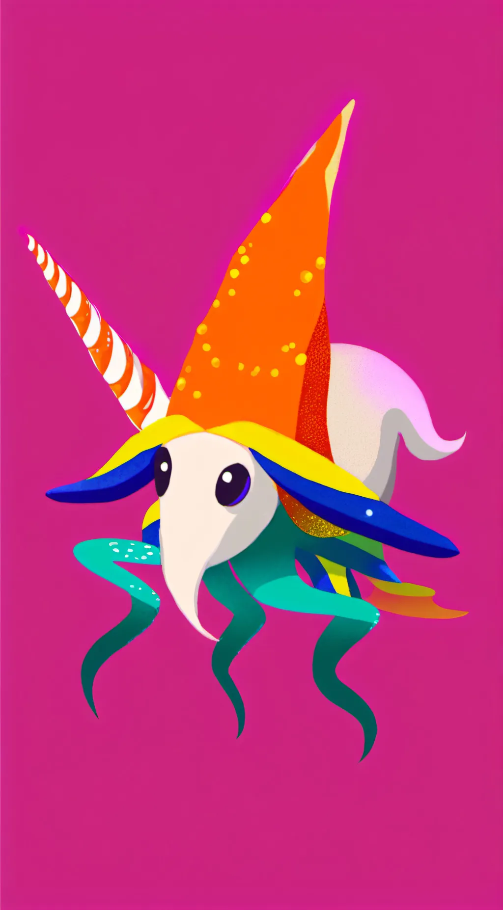 ai character: Unicorn squid  background