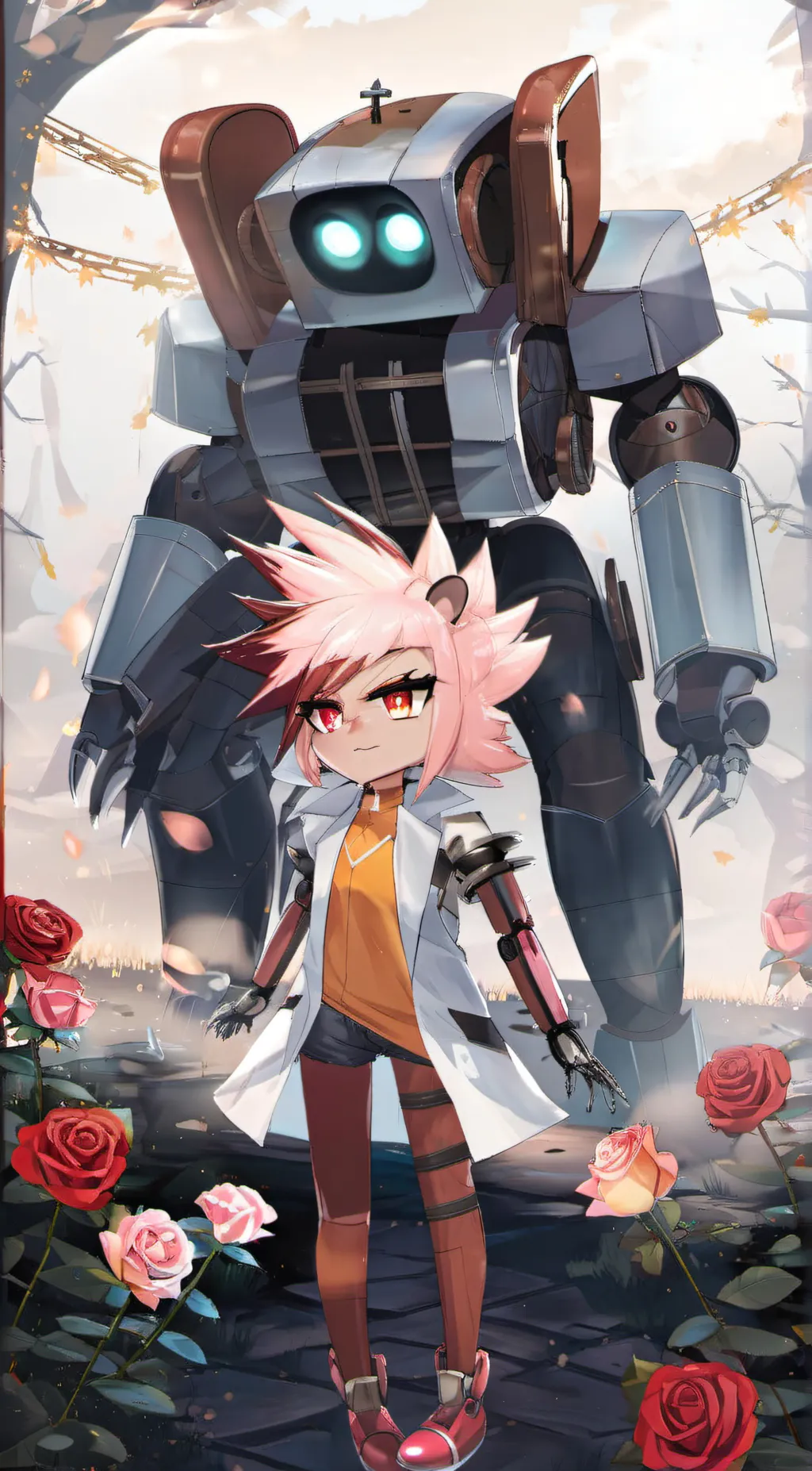 ai character: Rusty rose  background