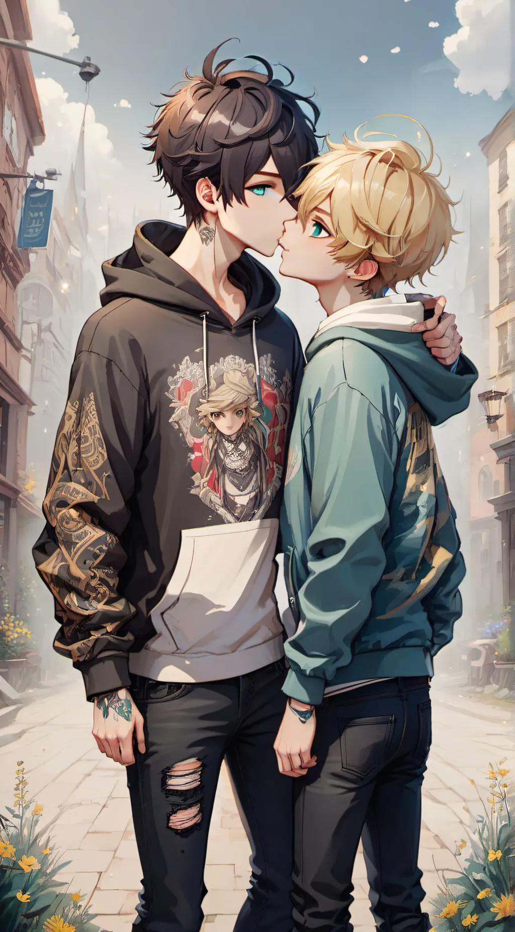 ai character: Sam and Colby AU background