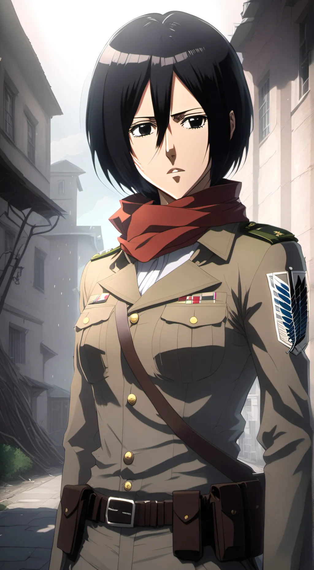 ai character: Mikasa Ackerman  background