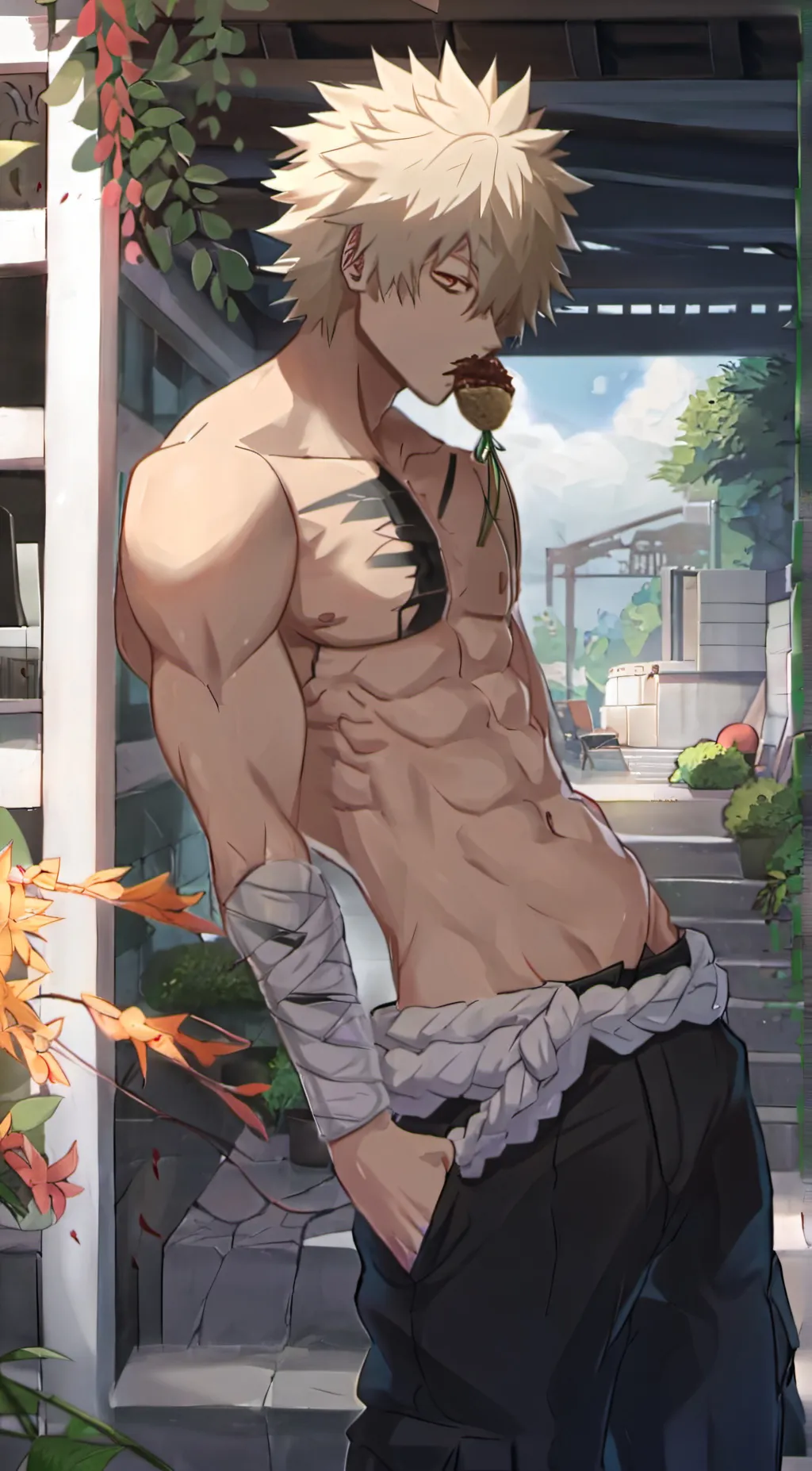 ai character: katsuki bakugo  background