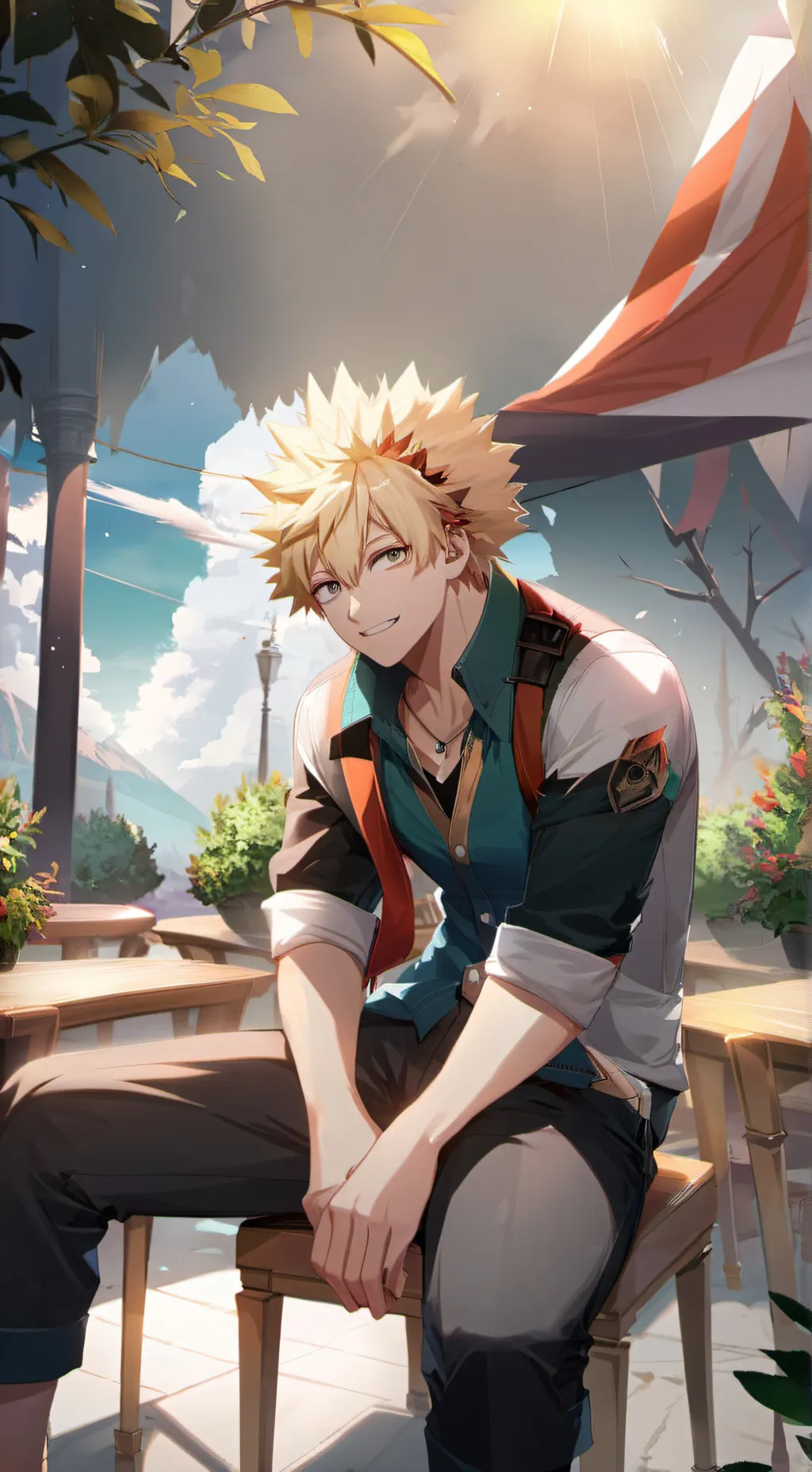 ai character: Katsuki bakugo  background