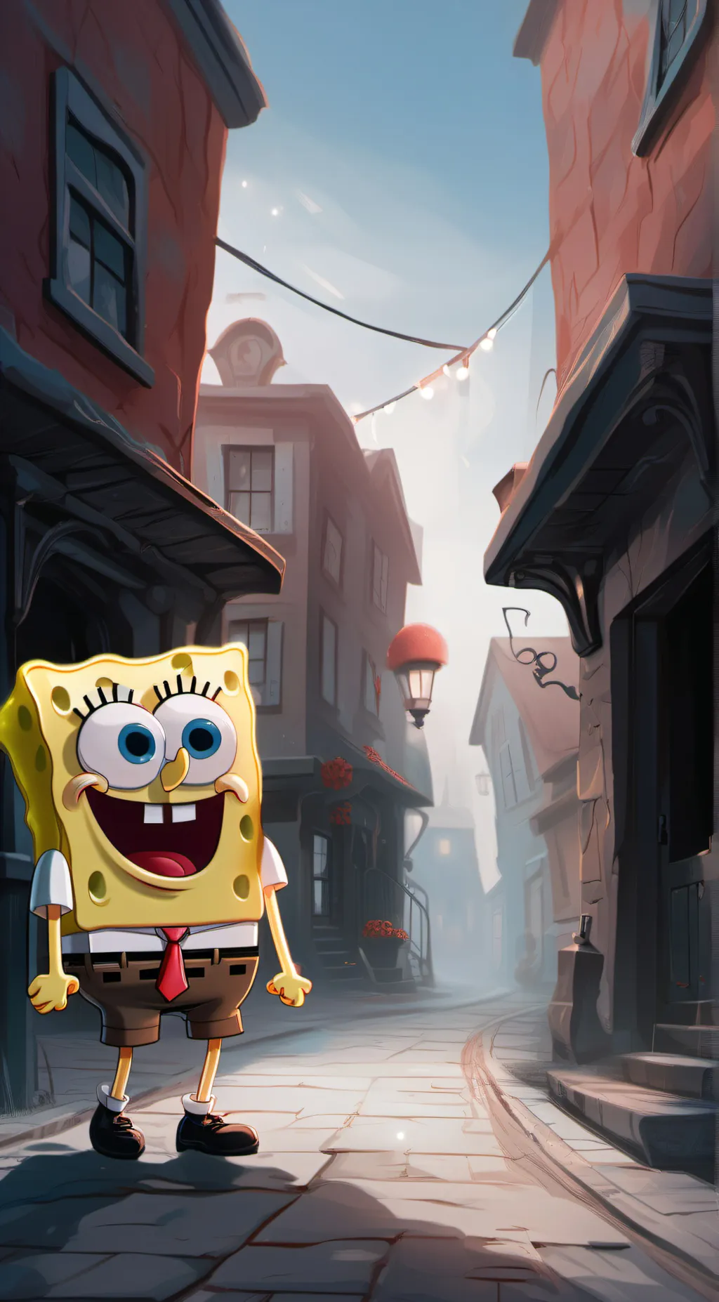 ai character: SpongeBob SquarePa background