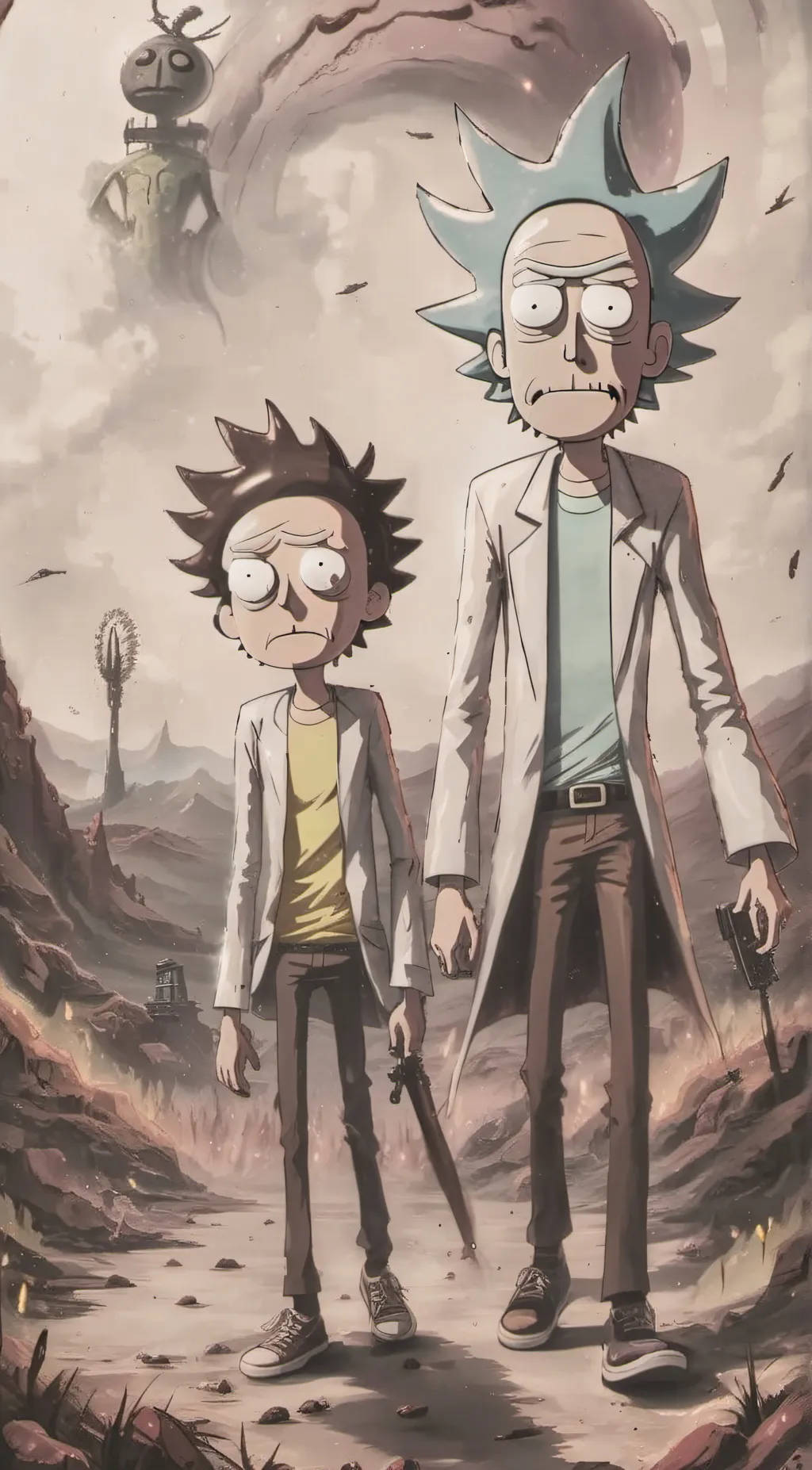 ai character: Rick and Morty  background