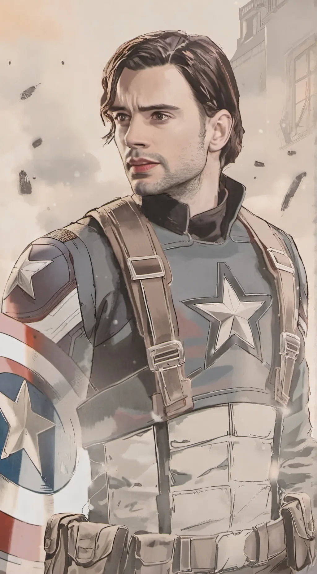 ai character: Bucky Barnes background