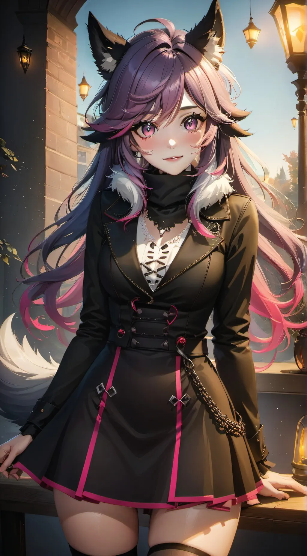ai character: werewolf eevee  background