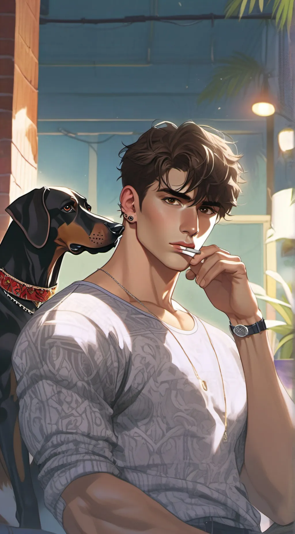 ai character: Derek. background