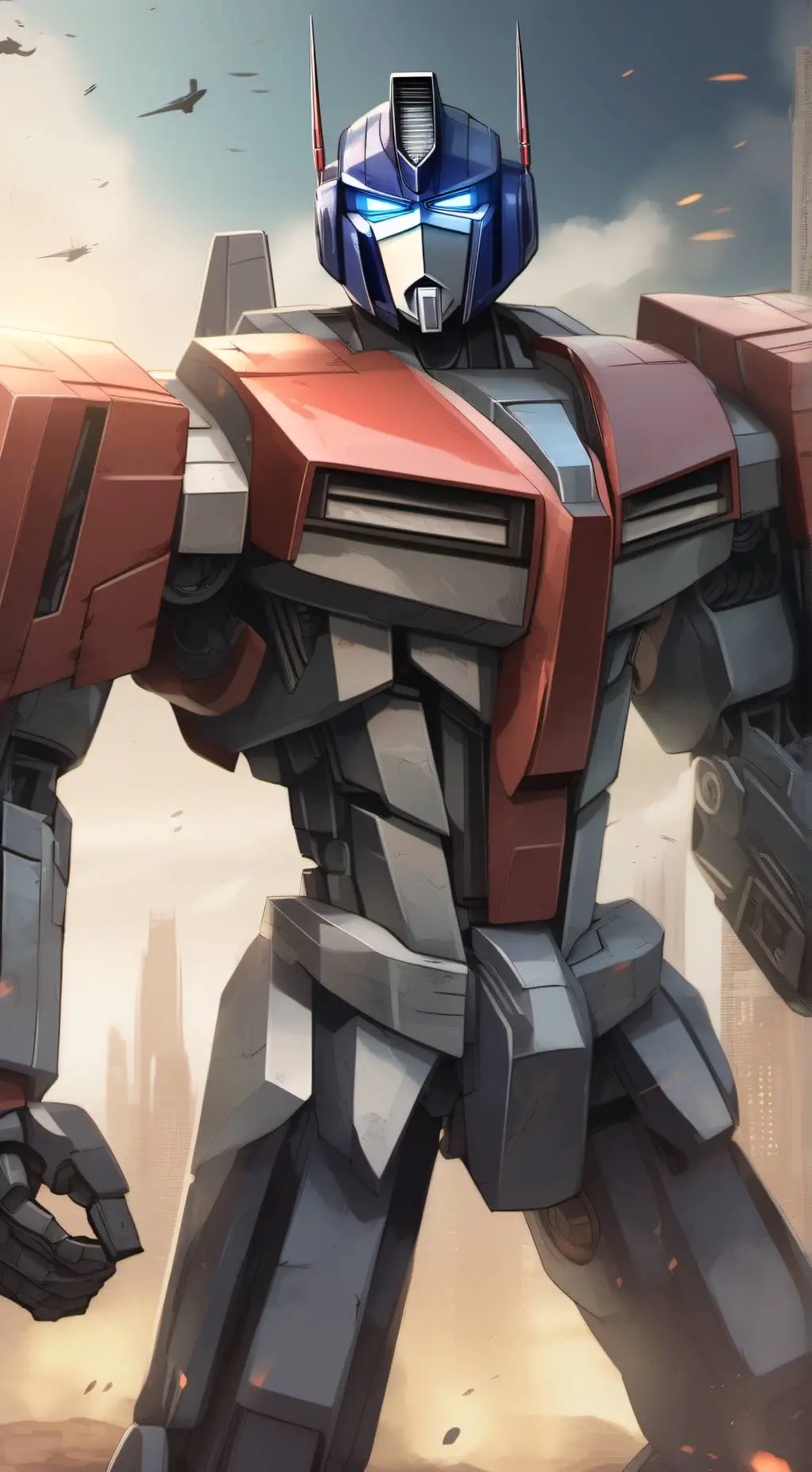 ai character: optimus prime  background