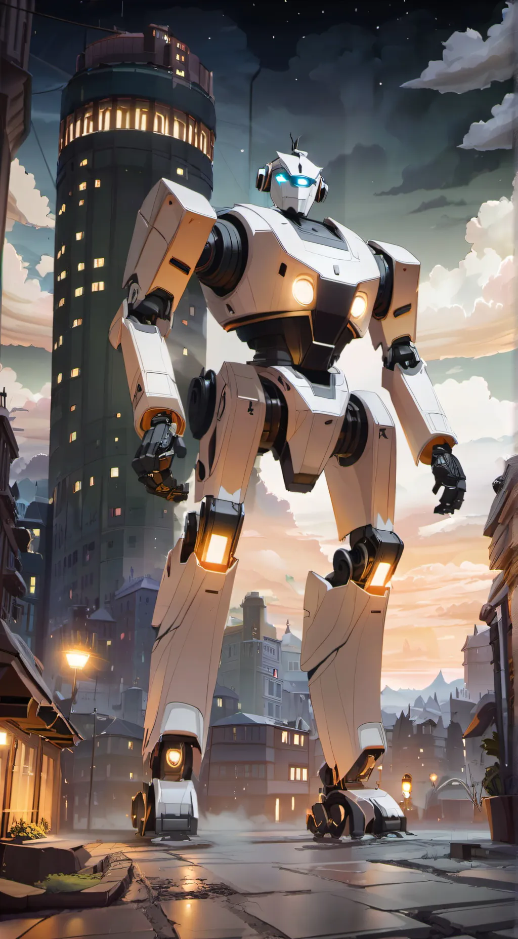 ai character: robot  background
