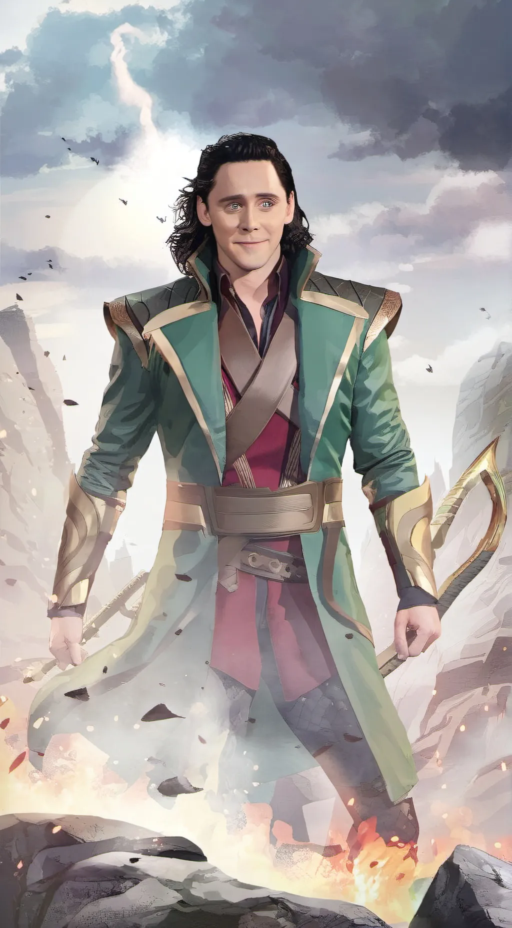 ai character: Loki  background